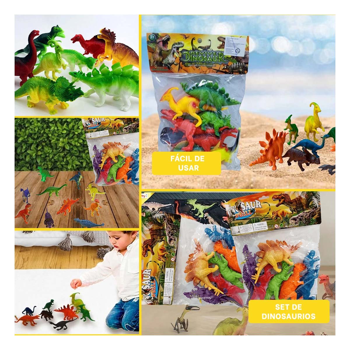 MUNDO DE DINOSAURIOS CON ACCESORIOS EN BOLSA PARA DIVERSION CREATIVA YSTICKY - 5