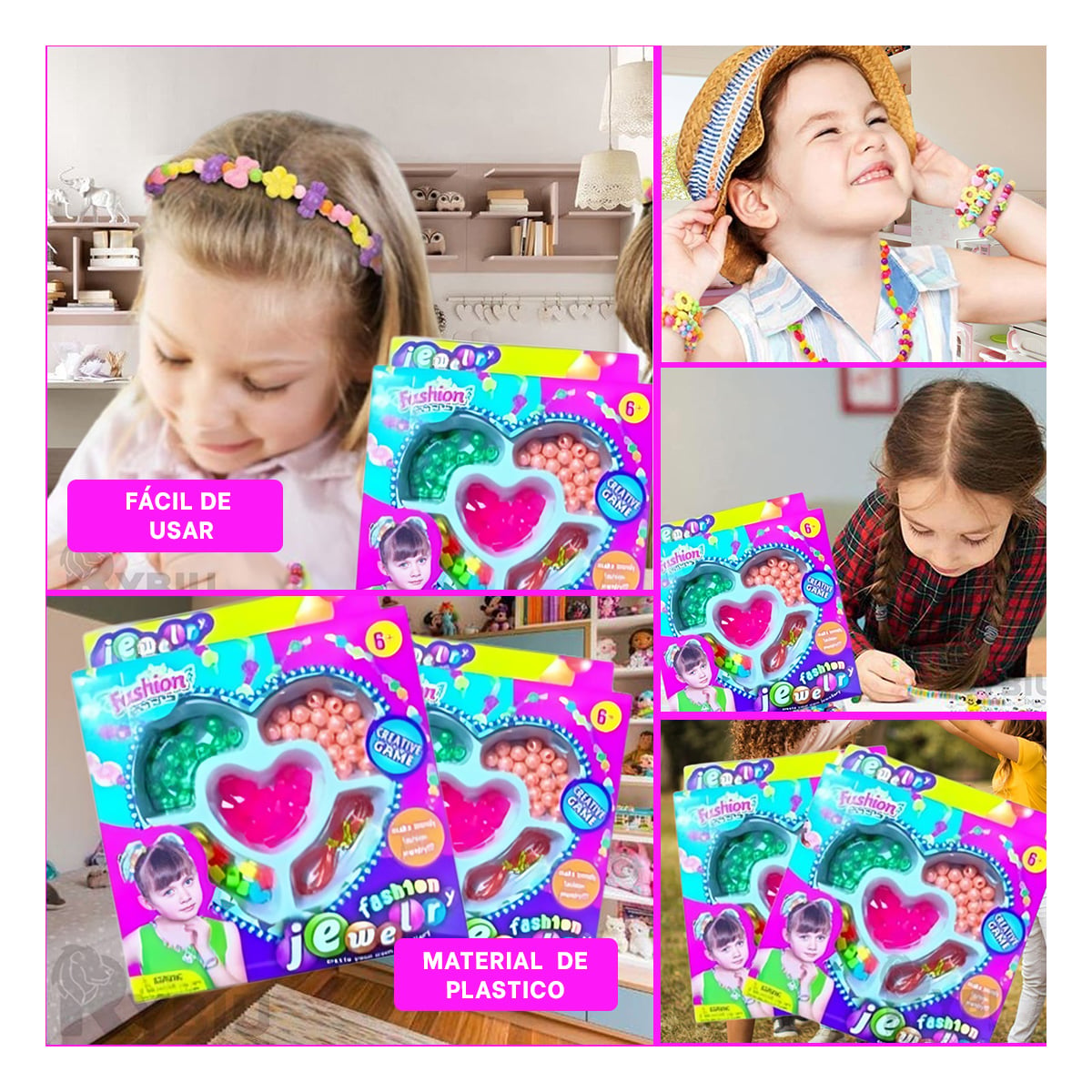 CAJA PARA ARMAR PULSERAS EN MULTICOLOR Y+LIGAS DE REGALO - 1