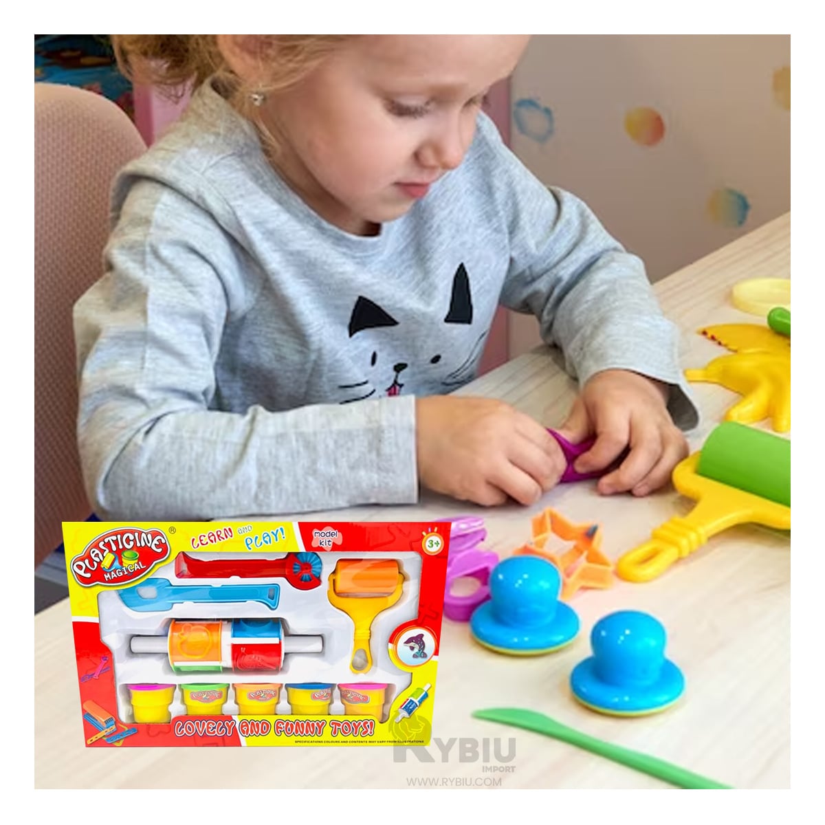 PLASTILINA FLEXIBLE DE COLOR MULTICOLOR Y+PAPEL DE REGALO - 1