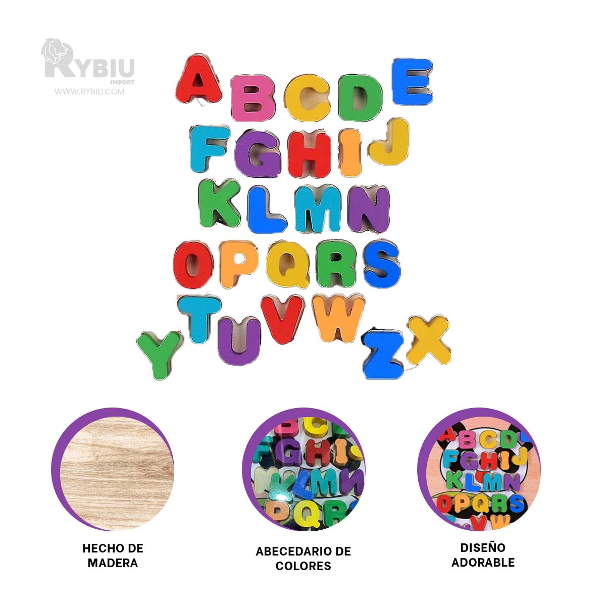 ROMPECABEZAS DE MADERA DE LETRAS DE OSITO Y+REGALO STICKERS - 1