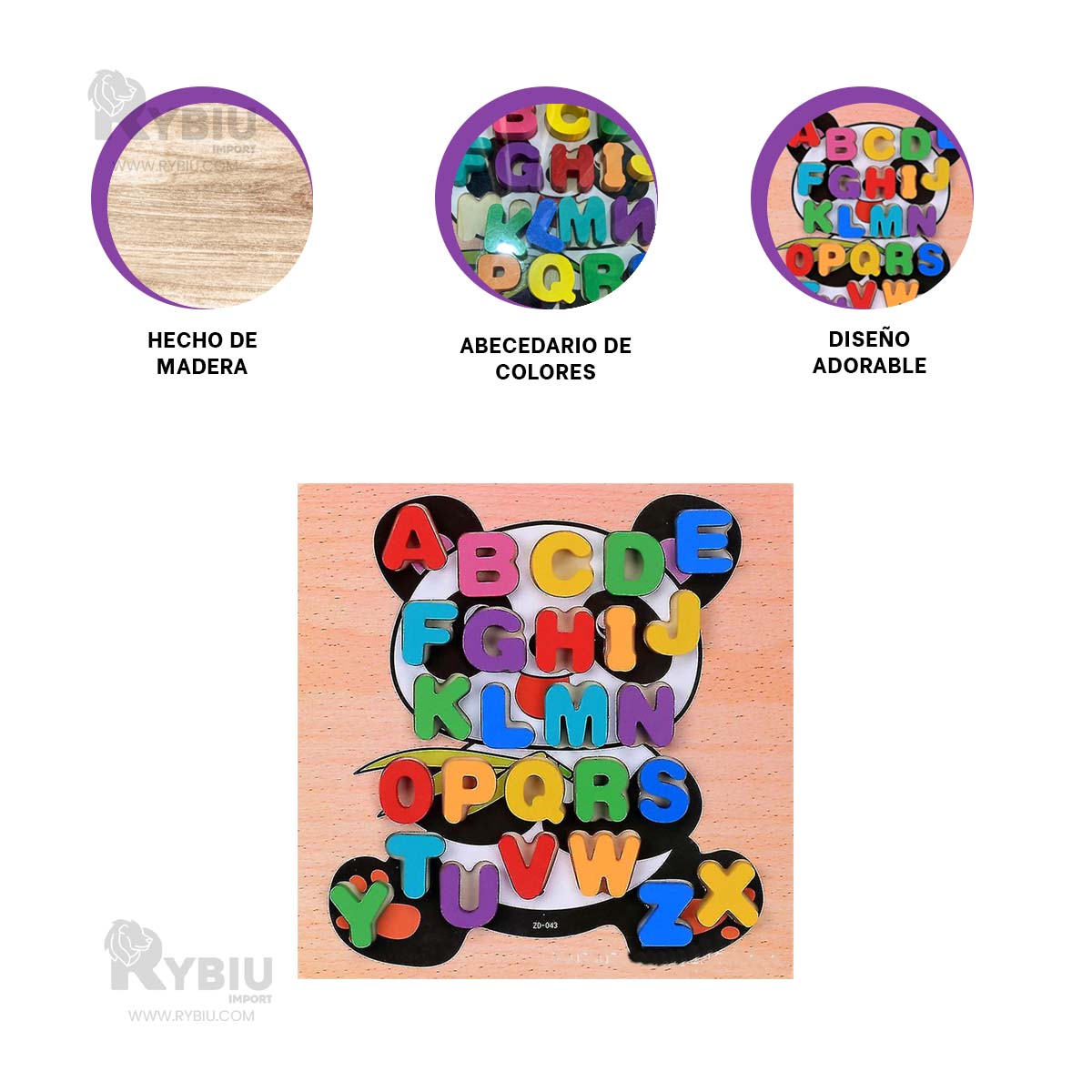 ROMPECABEZAS DE MADERA DE LETRAS DE OSITO Y+REGALO STICKERS - 4