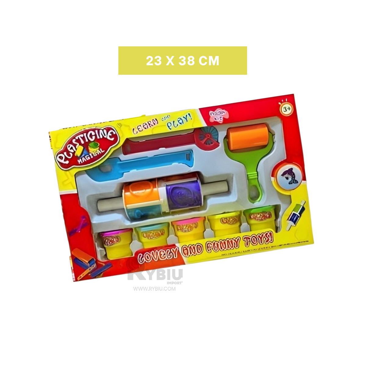 KIT PLASTILINA RODILLO EN MULTICOLOR Y+BANDERITAS ADHESIVAS - 5