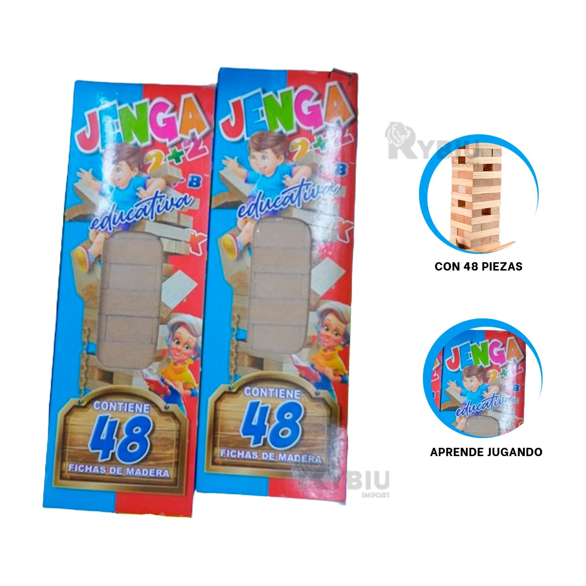 TORRE DIDACTICO DE COLOR MADERA Y+ENVOLTORIO DE REGALO - 1