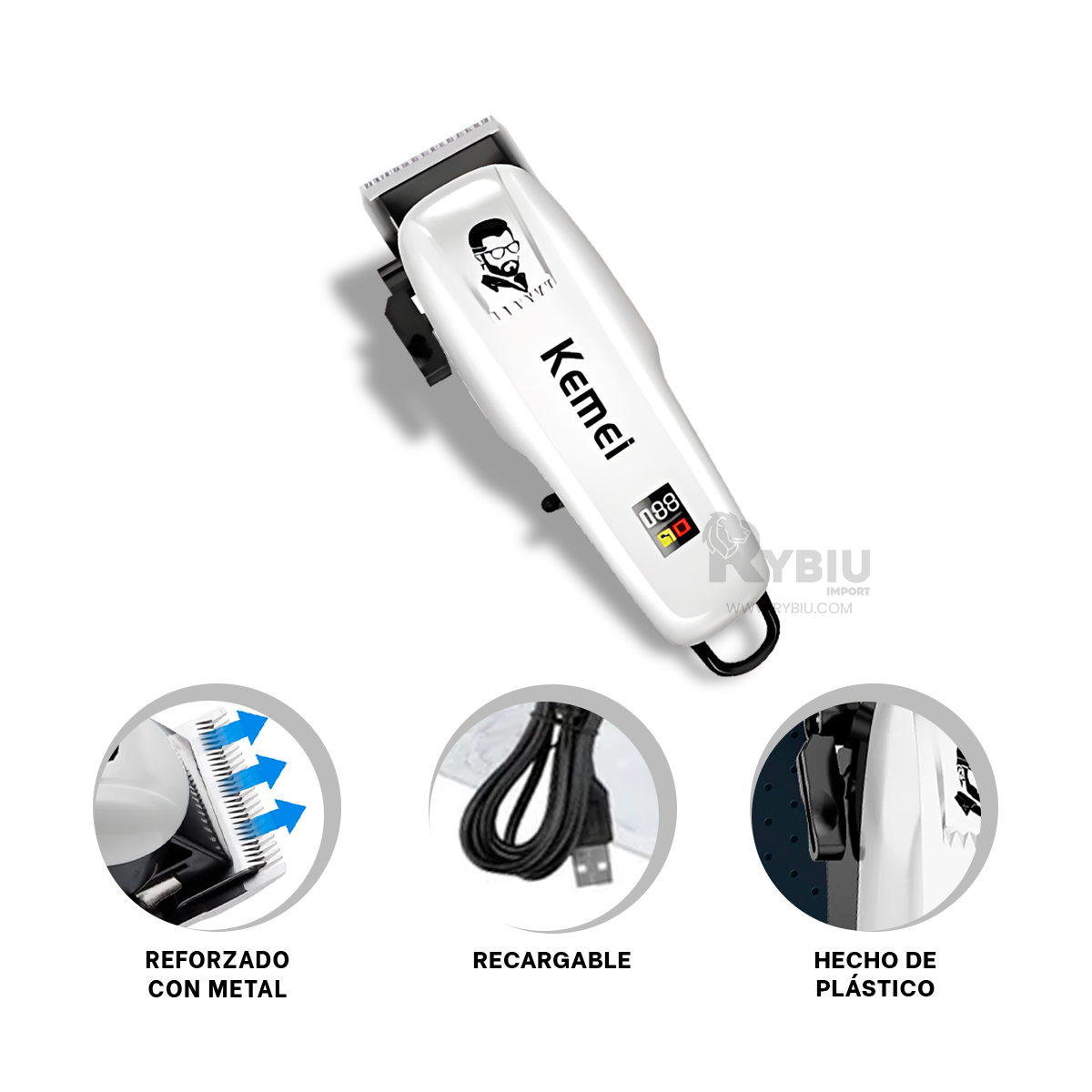 CORTADORA RYBIU MR-08 ERGONIMICA CABELLO + REGALO LIGAS PARA PEINAR - 1