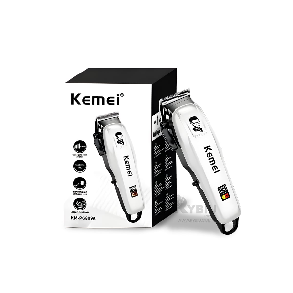 CORTADORA RYBIU MR-08 ERGONIMICA CABELLO + REGALO LIGAS PARA PEINAR - 2