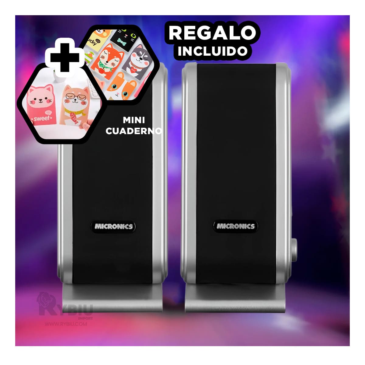 BOCINA RYBIU BUENO MICRONICS KILLER NEGRO + ENVOLTORIO REGALO MIC S320 - 1