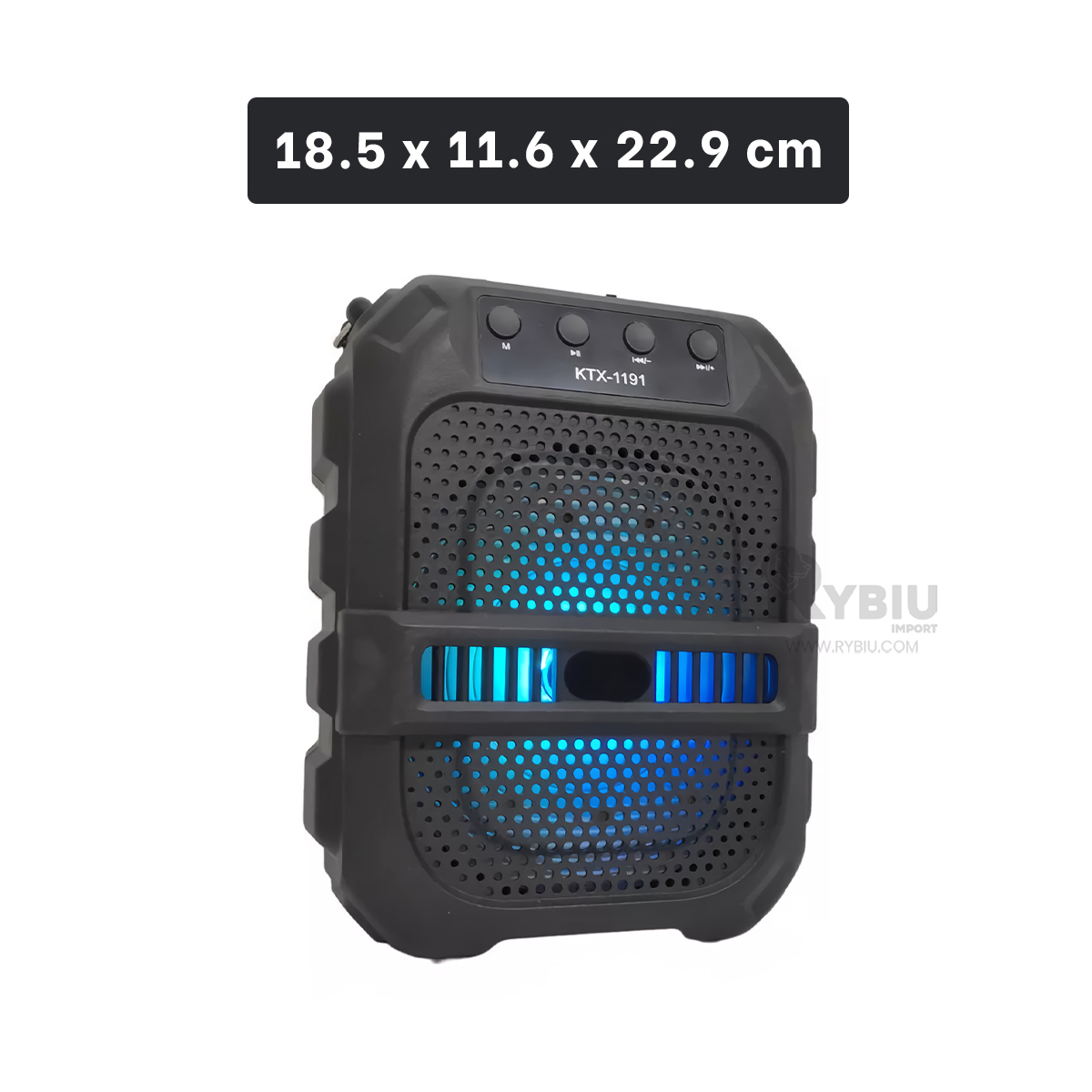 PARLANTE RYBIU DURADERO CON LED NEGRO 6.5'' + PAPEL REGALO KTX-1191 - 5