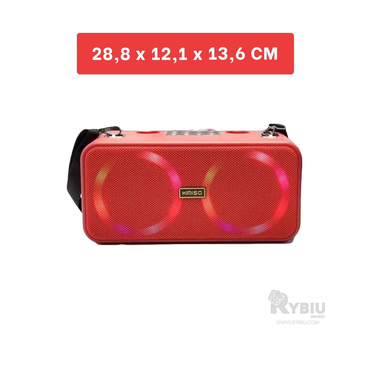 BOCINA RYBIU FACIL TRANSPORTE EN TONO ROJO + GIFT MINIAGENDA KMS-186 - 5