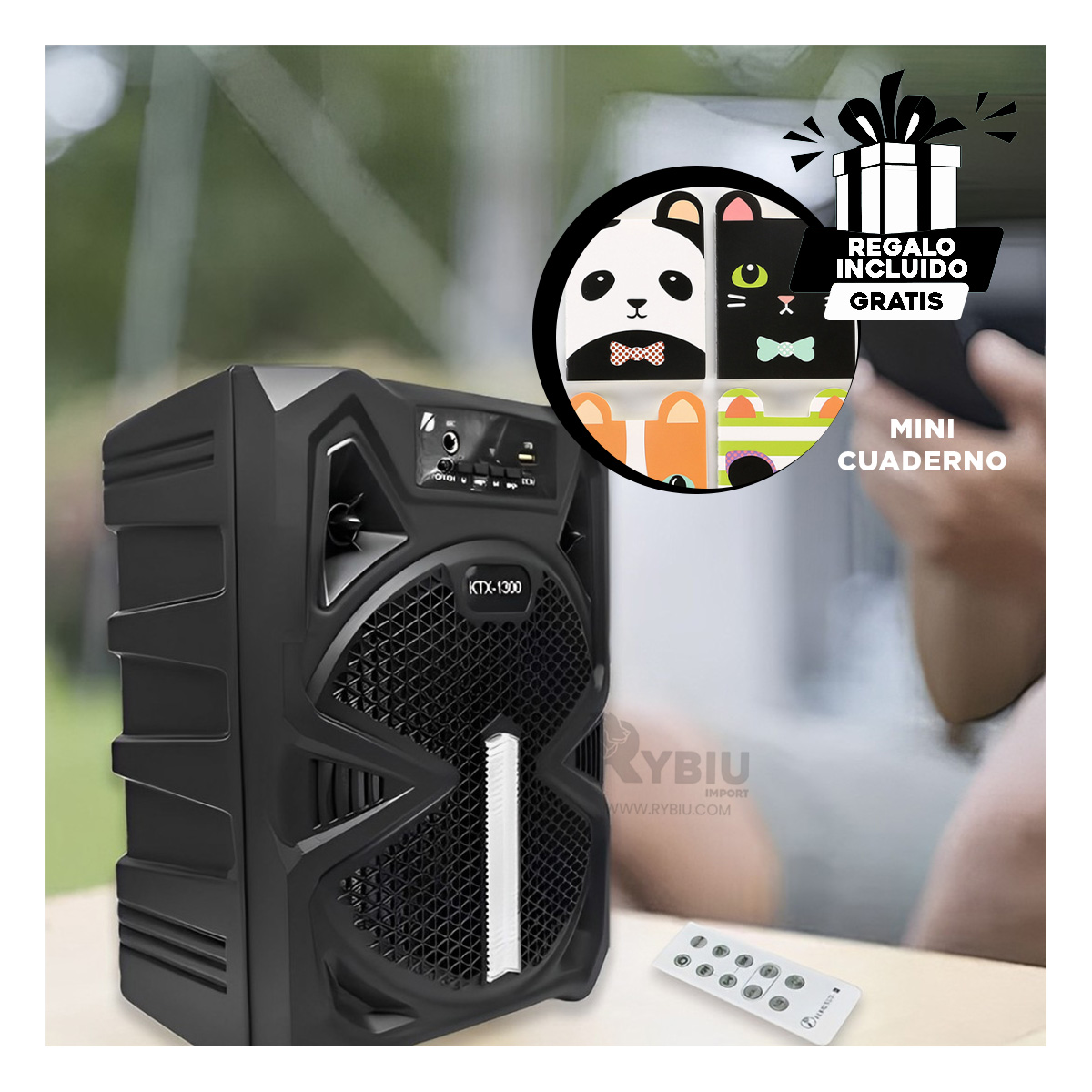 BOCINA RYBIU BUENO MICRONICS KILLER NEGRO + ENVOLTORIO REGALO KTX-1300 - 1