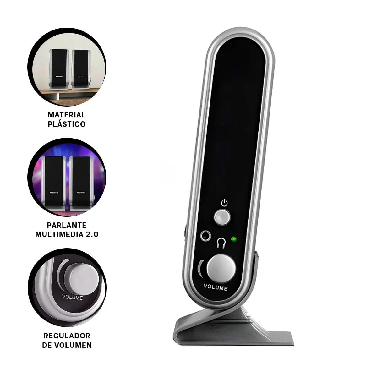 PARLANTE RYBIU COMPACTO MICRONICS KILLER MIC EN NEGRO MIC S320 - 3