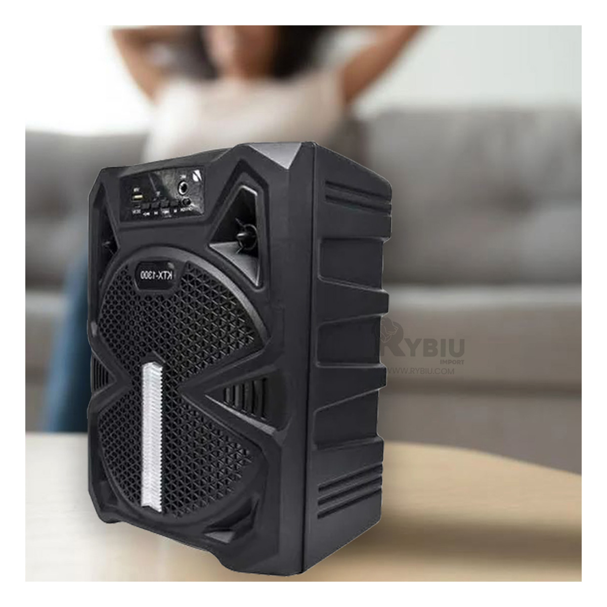 PARLANTE RYBIU PORTATIL MICRONICS EN NEGRO + PAPEL REGALO KTX-1300 - 1