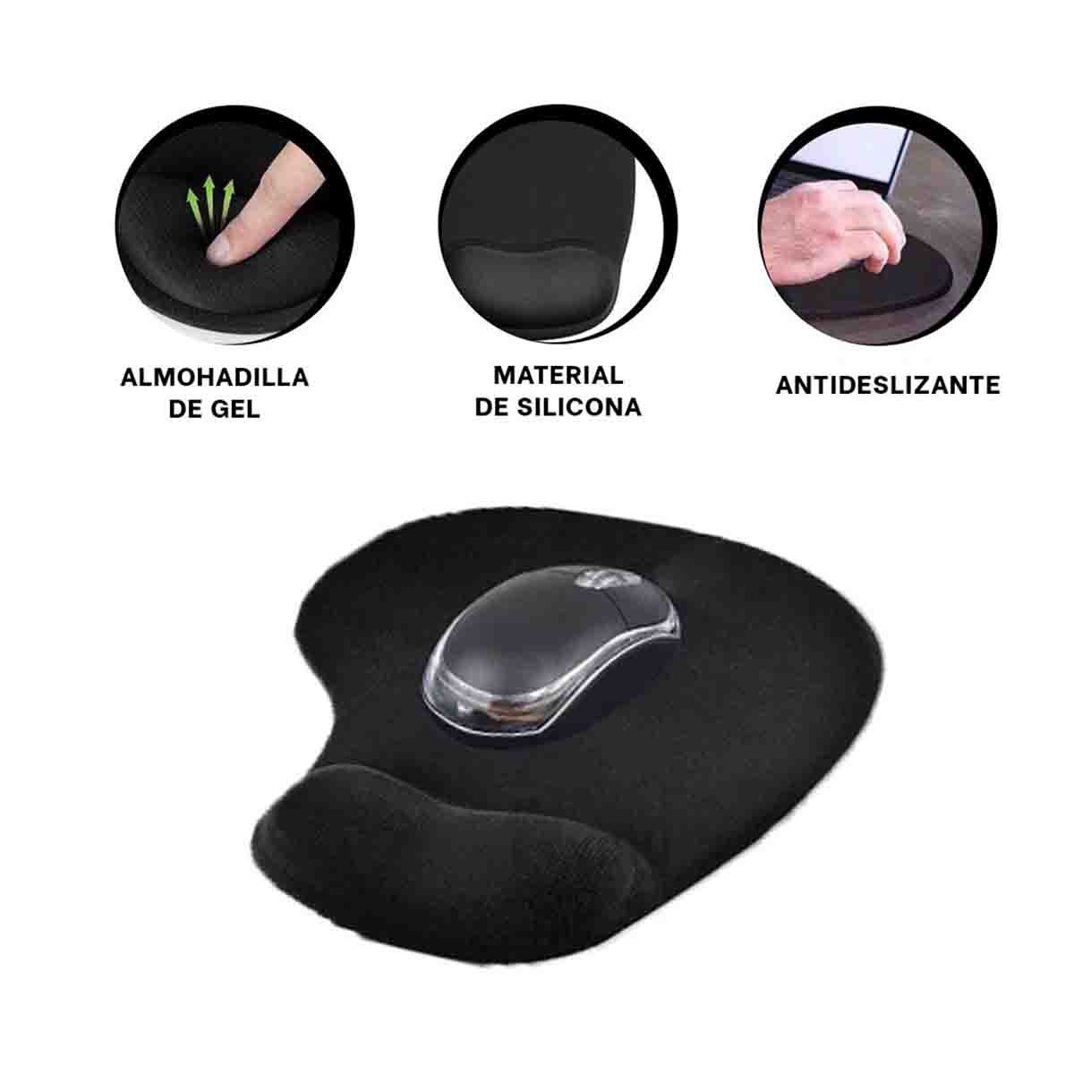 PAD NEGRO PEQUENO CON GEL SUAVE Y ESTILO MINIMALISTA - 3