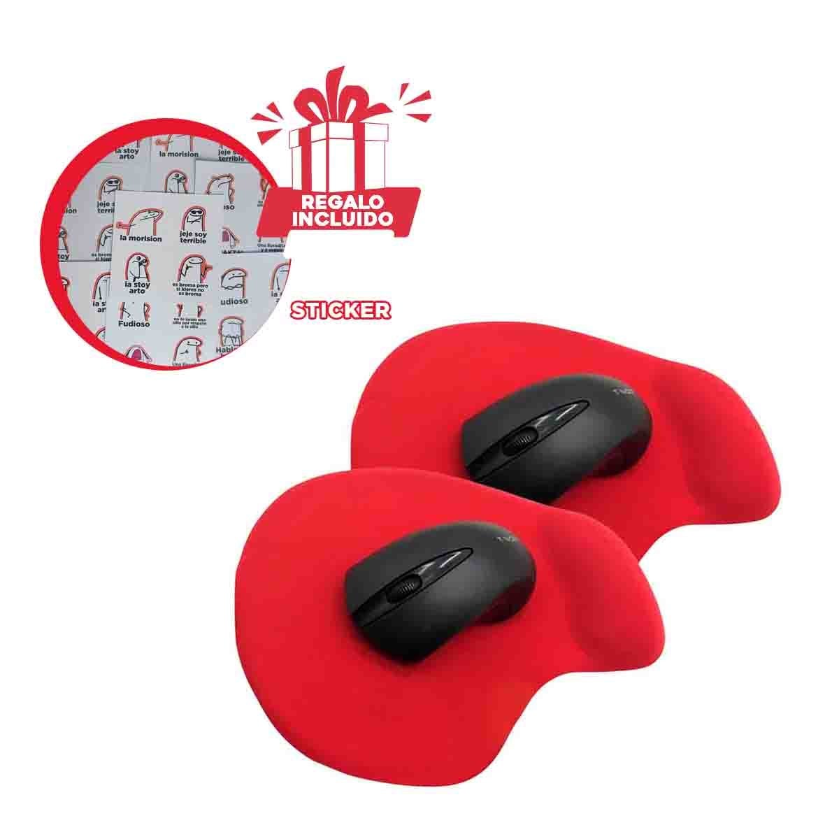 MOUSE PAD RYBIU E31602 MODERNO E INNOVADOR COLOR ROJO + REGALO STICKERS - 1
