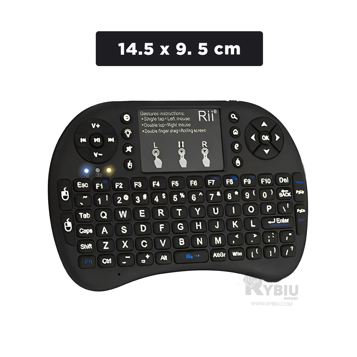 PANEL BLUETOOTH RYBIU MINI TECLADO EN NEGRO + REGALO LIGAS PEINAR TE31589 - 5