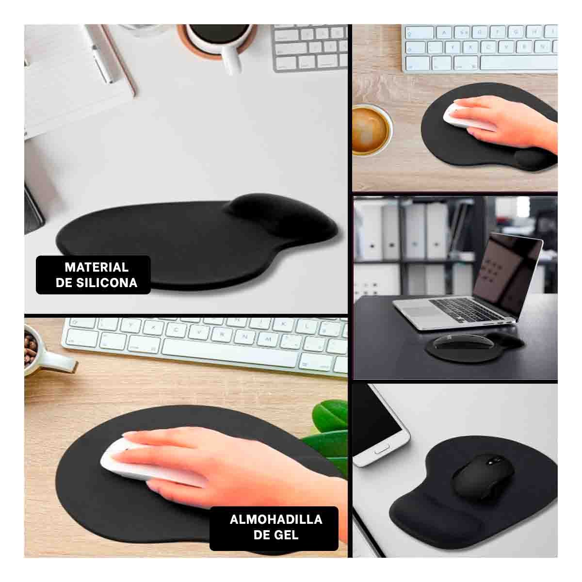 MOUSE PAD RYBIU E31601 ALFOMBRILLA COLOR NEGRO + LIGAS REGALO - 5