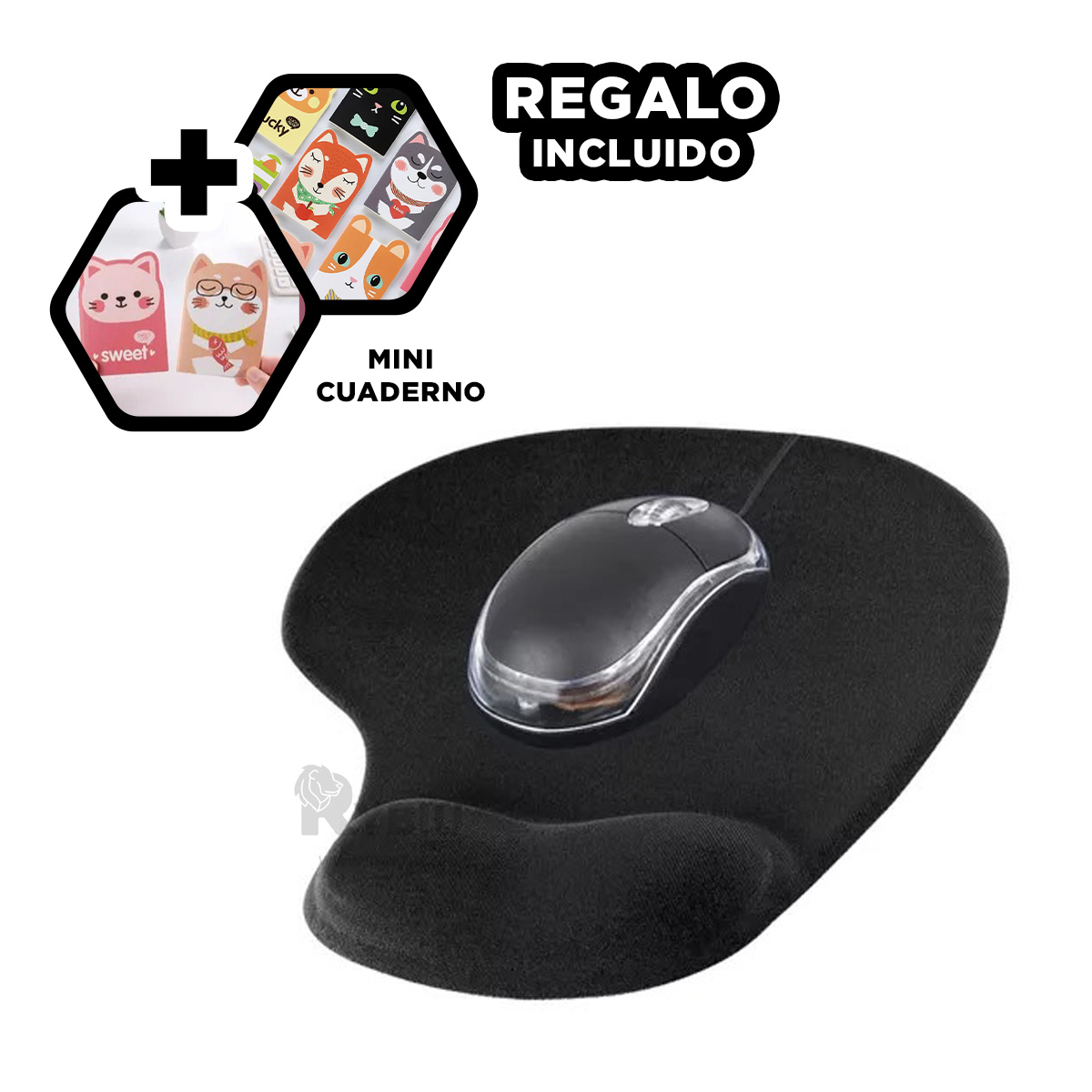 BASE RYBIU E31601 IDEAL ESCRITORIO NEGRO + REGALO STICKERS - 1