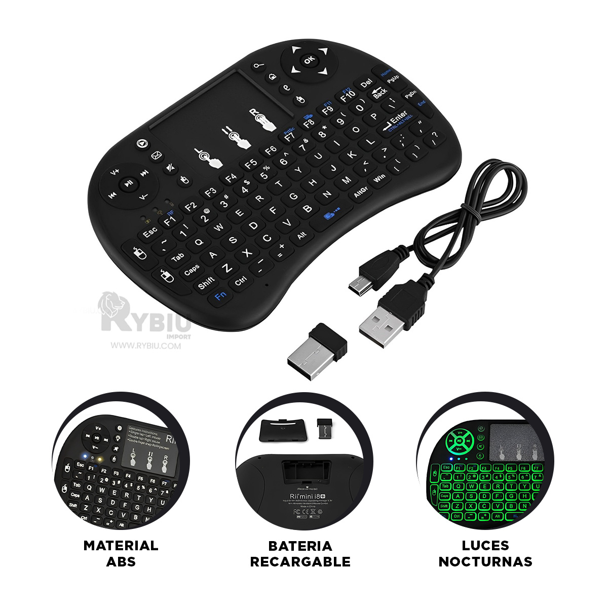 DISPOSITIVO BLUETOOTH RYBIU EFICIENTE EN COLOR NEGRO + ENVOLTORIO REGALO TE31589 - 3
