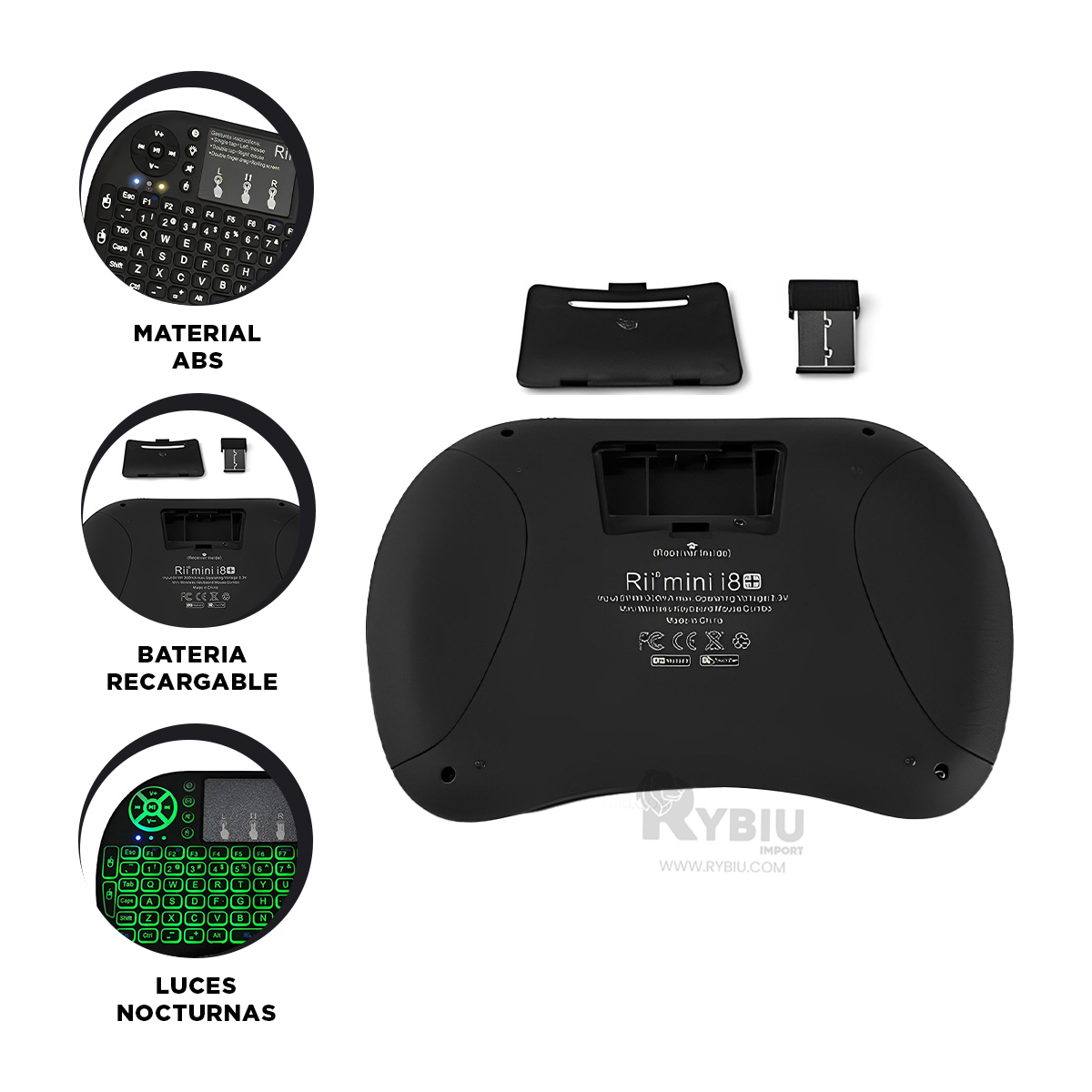 DISPOSITIVO BLUETOOTH RYBIU TACTIL E INTELIGENTE EN NEGRO + REGALO STICKERS TE31589 - 2