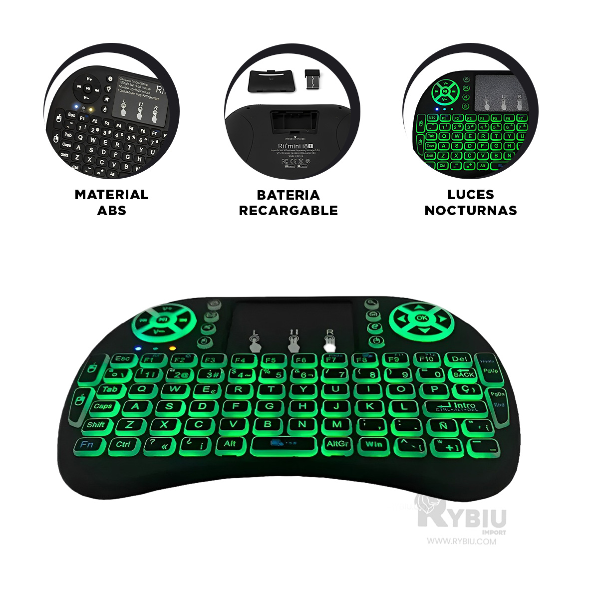 DISPOSITIVO BLUETOOTH RYBIU TACTIL E INTELIGENTE EN NEGRO + REGALO STICKERS TE31589 - 4