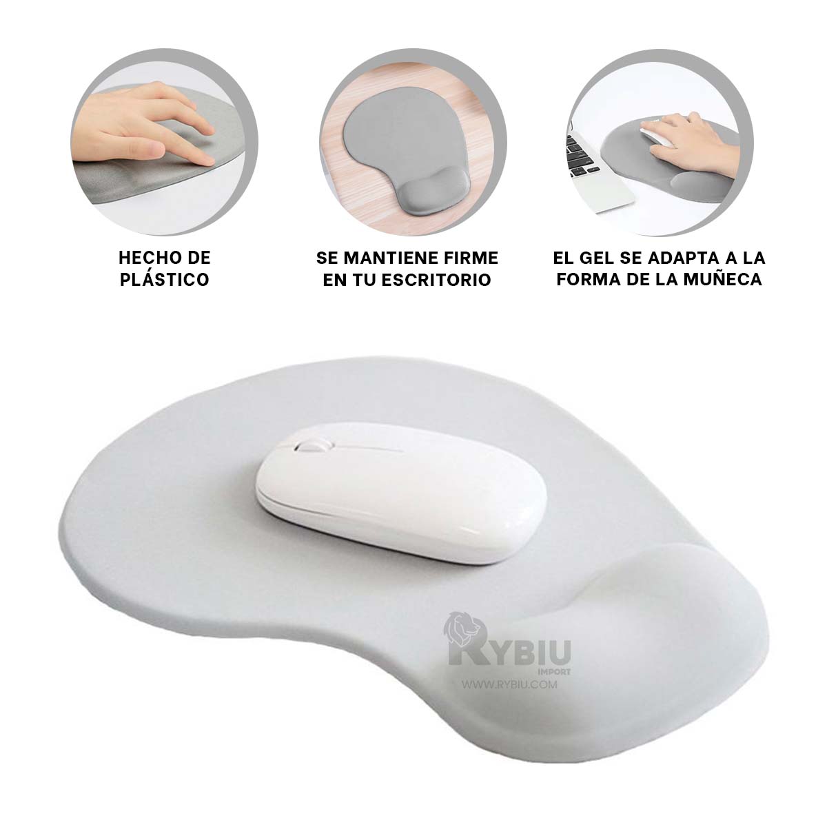 BASE RYBIU TE31600 DISEÑO COMPACTO COLOR GRIS + REGALO AGENDITA - 3