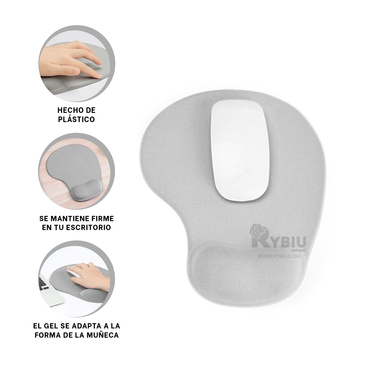 BASE RYBIU TE31600 DISEÑO COMPACTO COLOR GRIS + REGALO AGENDITA - 4