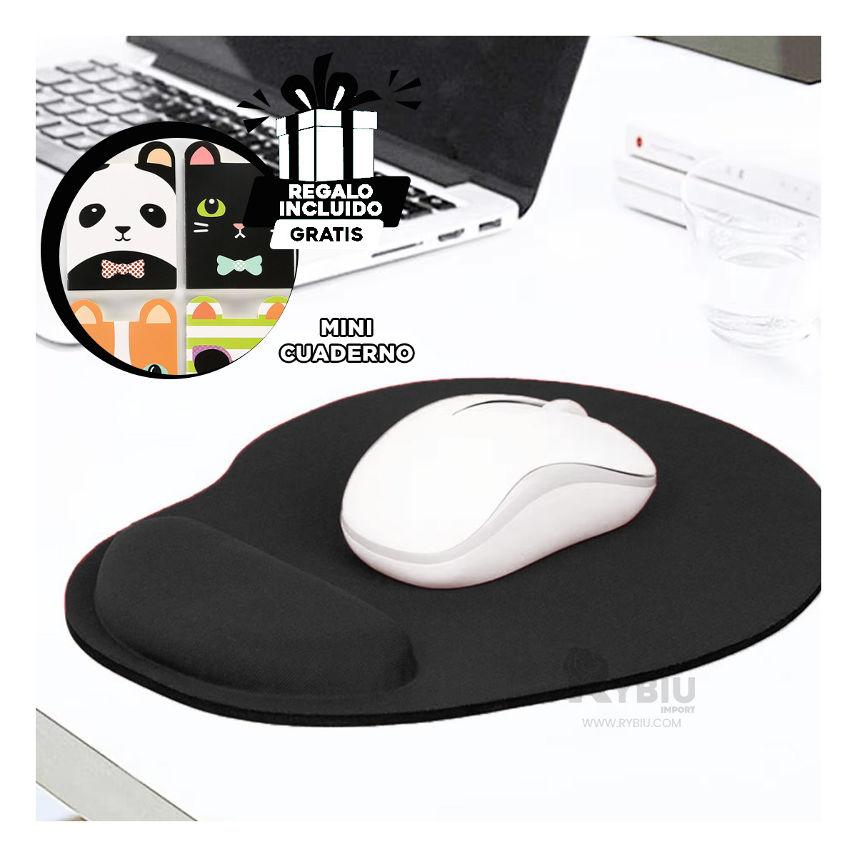 BASE RYBIU E31601 ANTIDESLIZANTE COLOR NEGRO + ENVOLTORIO REGALO - 1