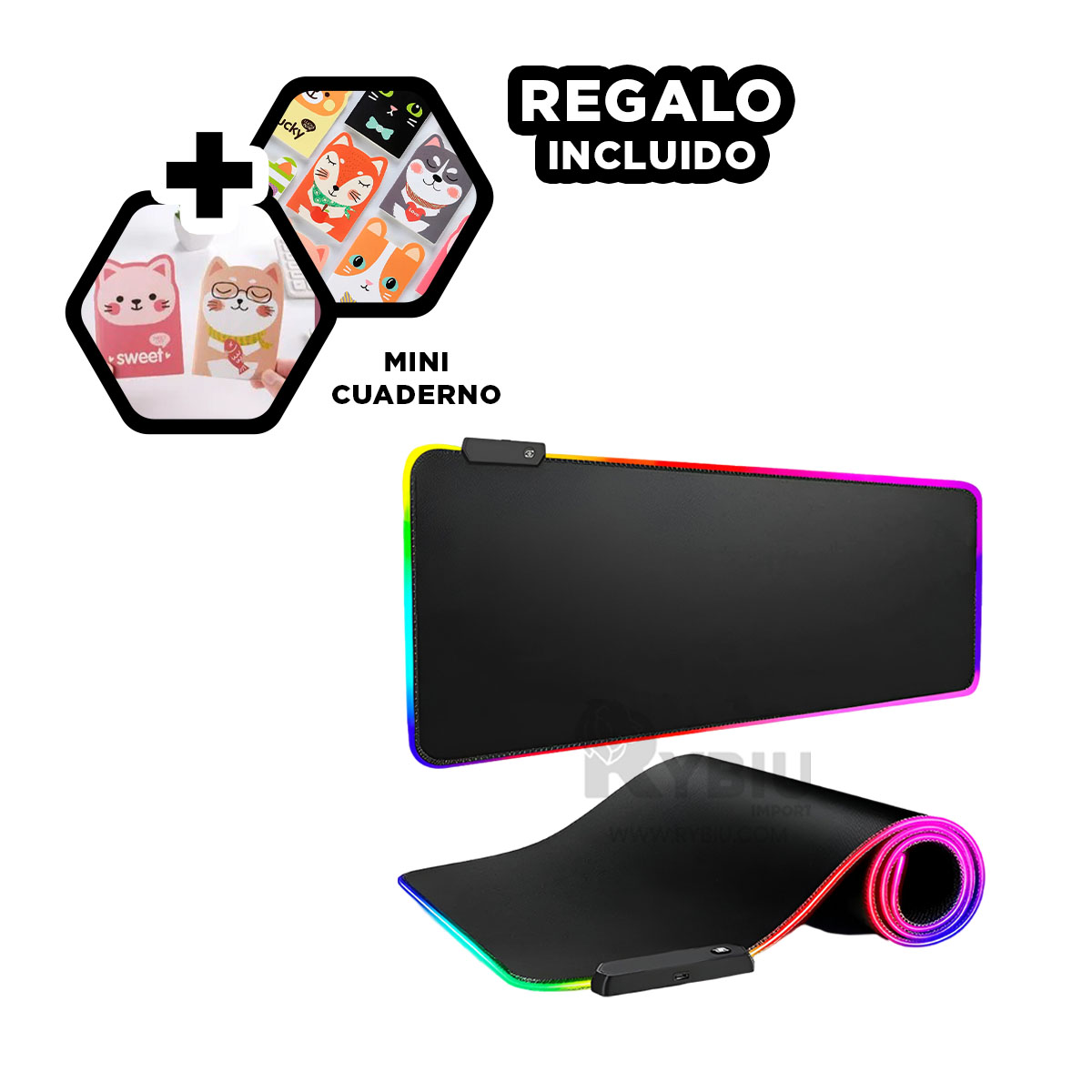 BASE DURADERA Y RESISTENTE EN COLOR NEGRO Y+GIFT STICKERS - 1