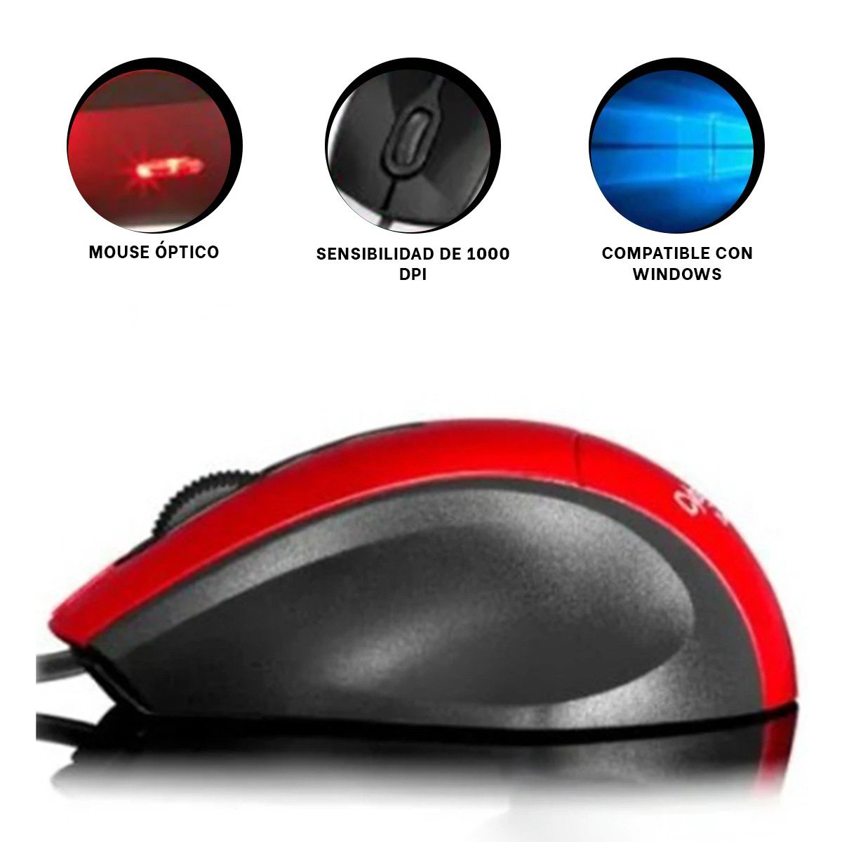 MOUSE RYBIU CYBERTEL DVINCI MULTIFUNCIONAL COLOR ROJO TE31593 - 3