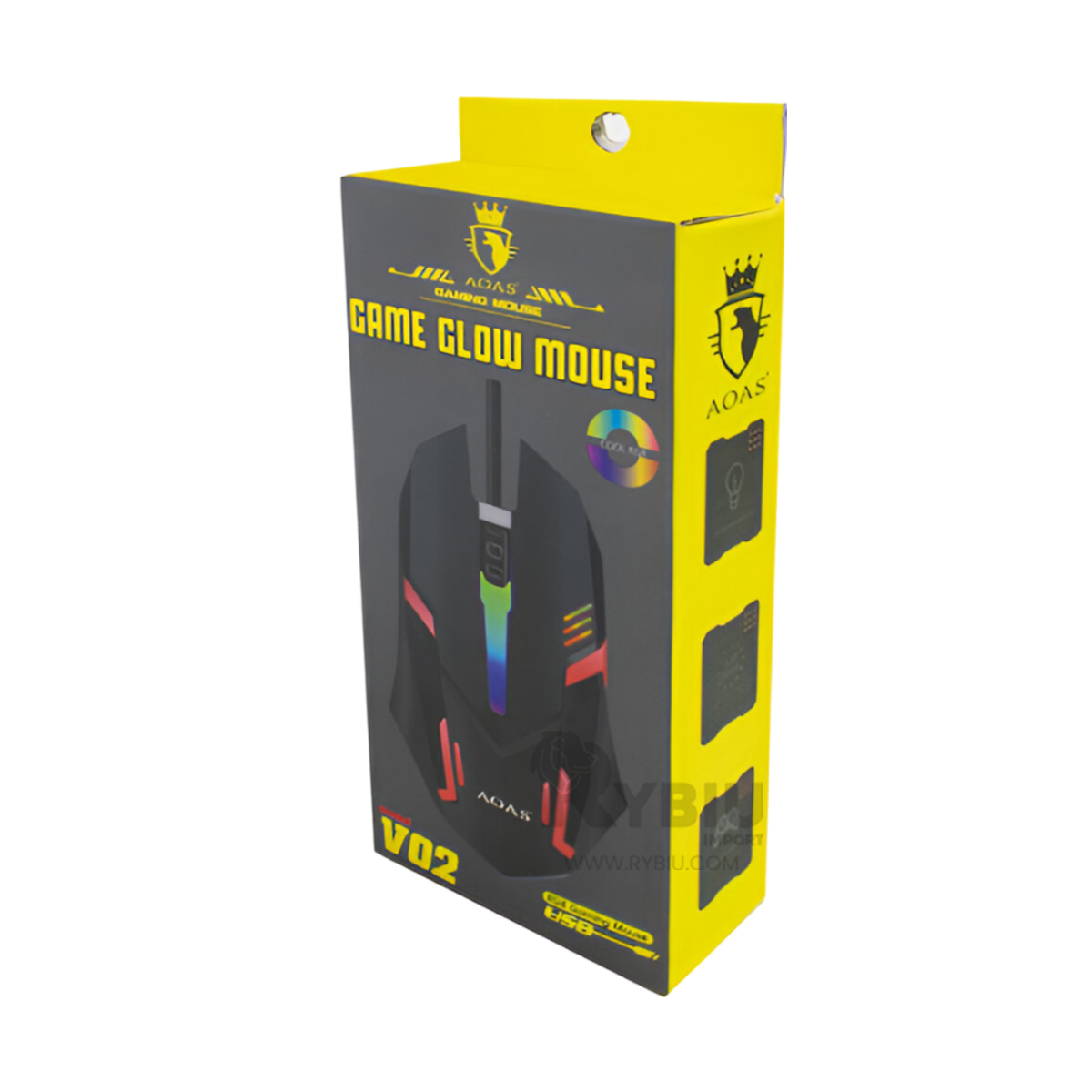 MOUSE RYBIU LED CON ILUMINACIÓN ROJA EN NEGRO + PAPEL REGALO TE31596 - 2