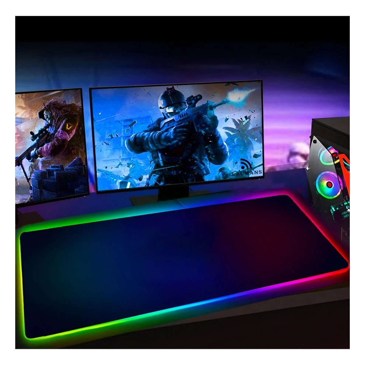 BASE GAMER RGB CON LUCES LED RENDIMIENTO SUPERIOR Y MODERNO Y+POST IT - 3
