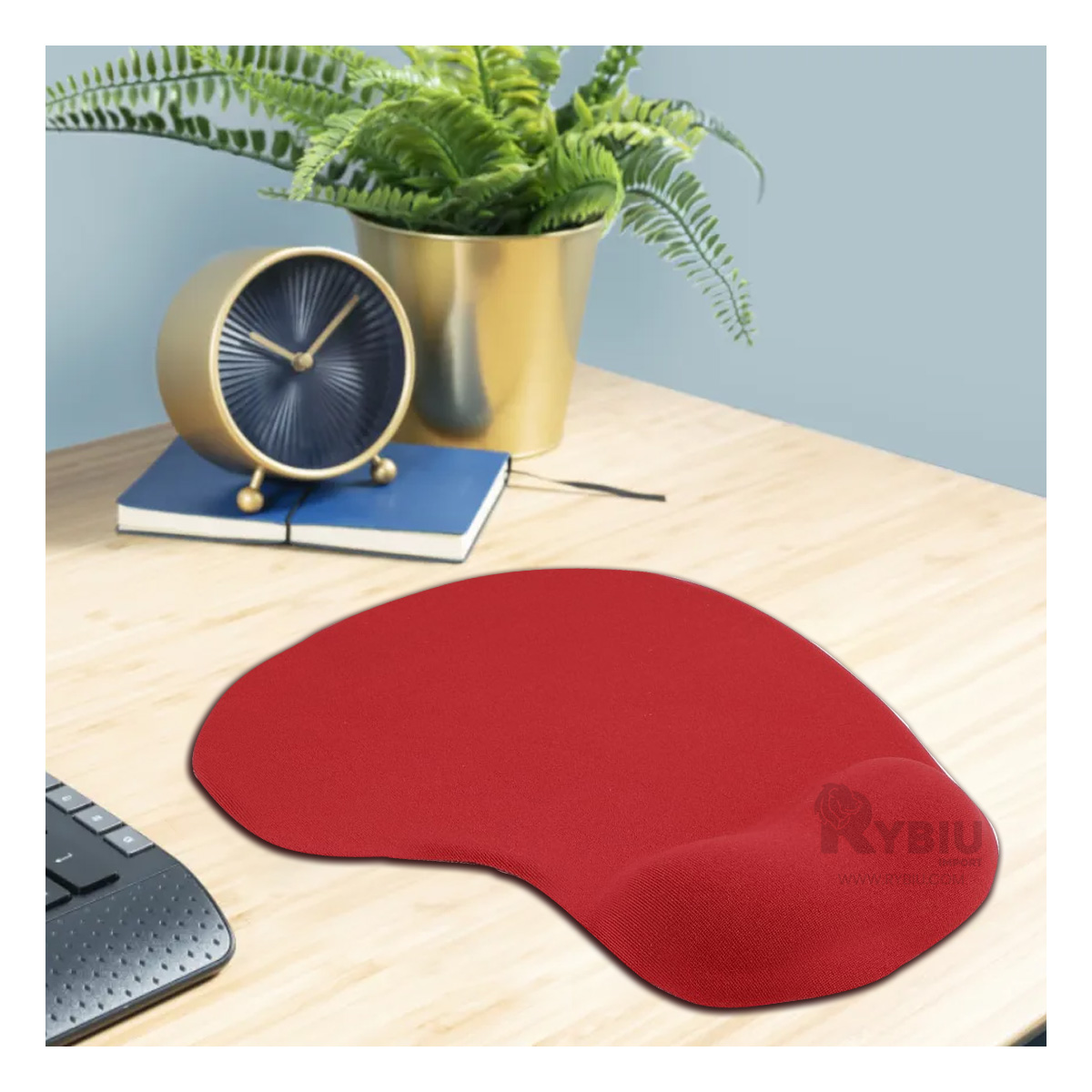 MOUSE PAD RYBIU E31602 CONVENIENTE OFICINA ROJO + REGALO AGENDITA - 1