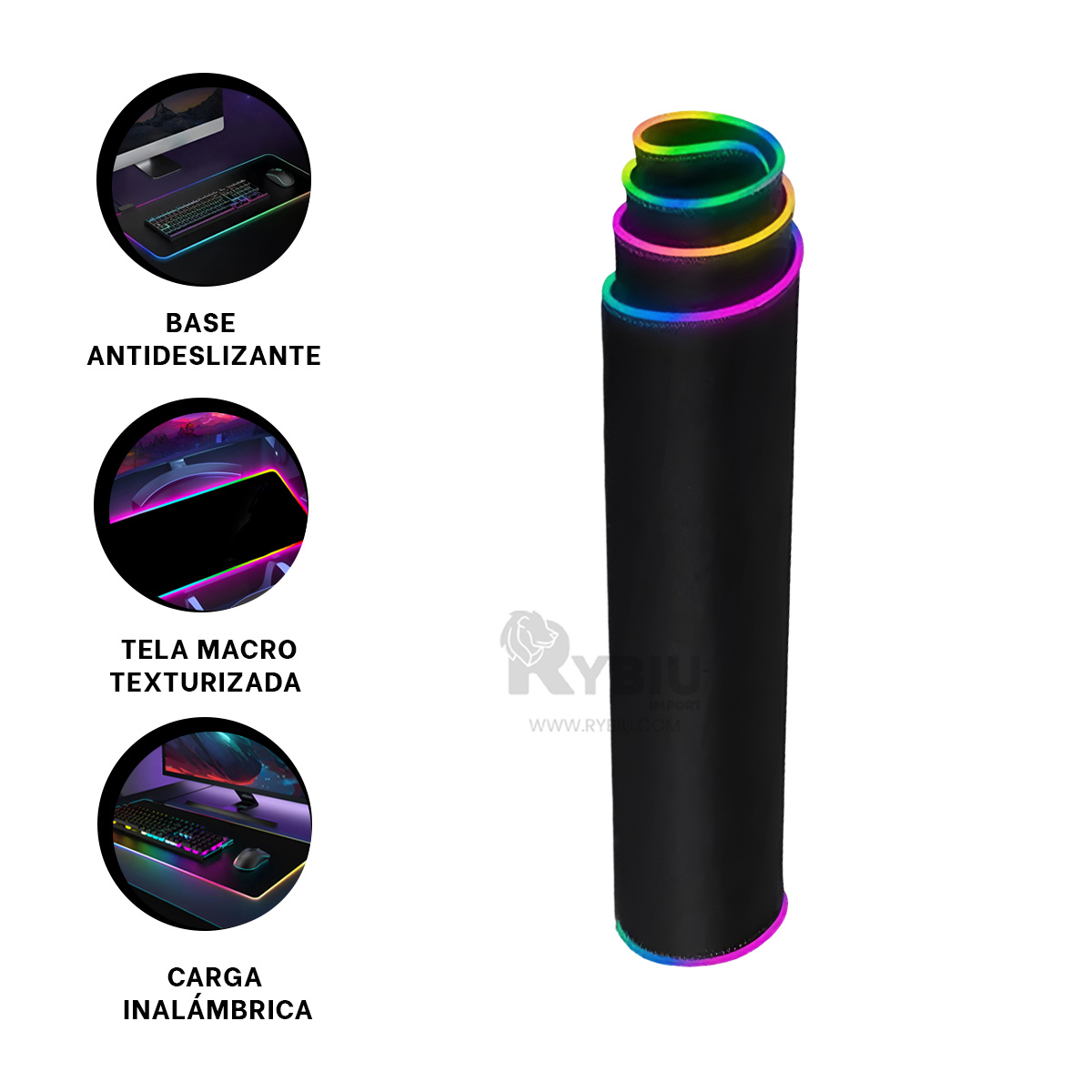 BASE PARA MOUSE DE COLOR NEGRO Y+ENVOLTORIO DE REGALO - 3