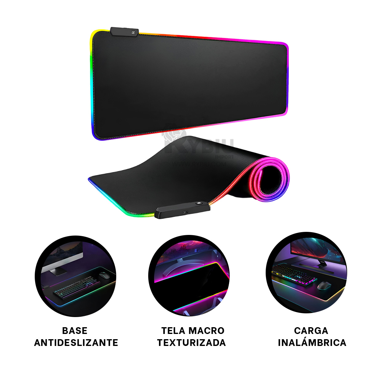 BASE PARA MOUSE DE COLOR NEGRO Y+ENVOLTORIO DE REGALO - 4