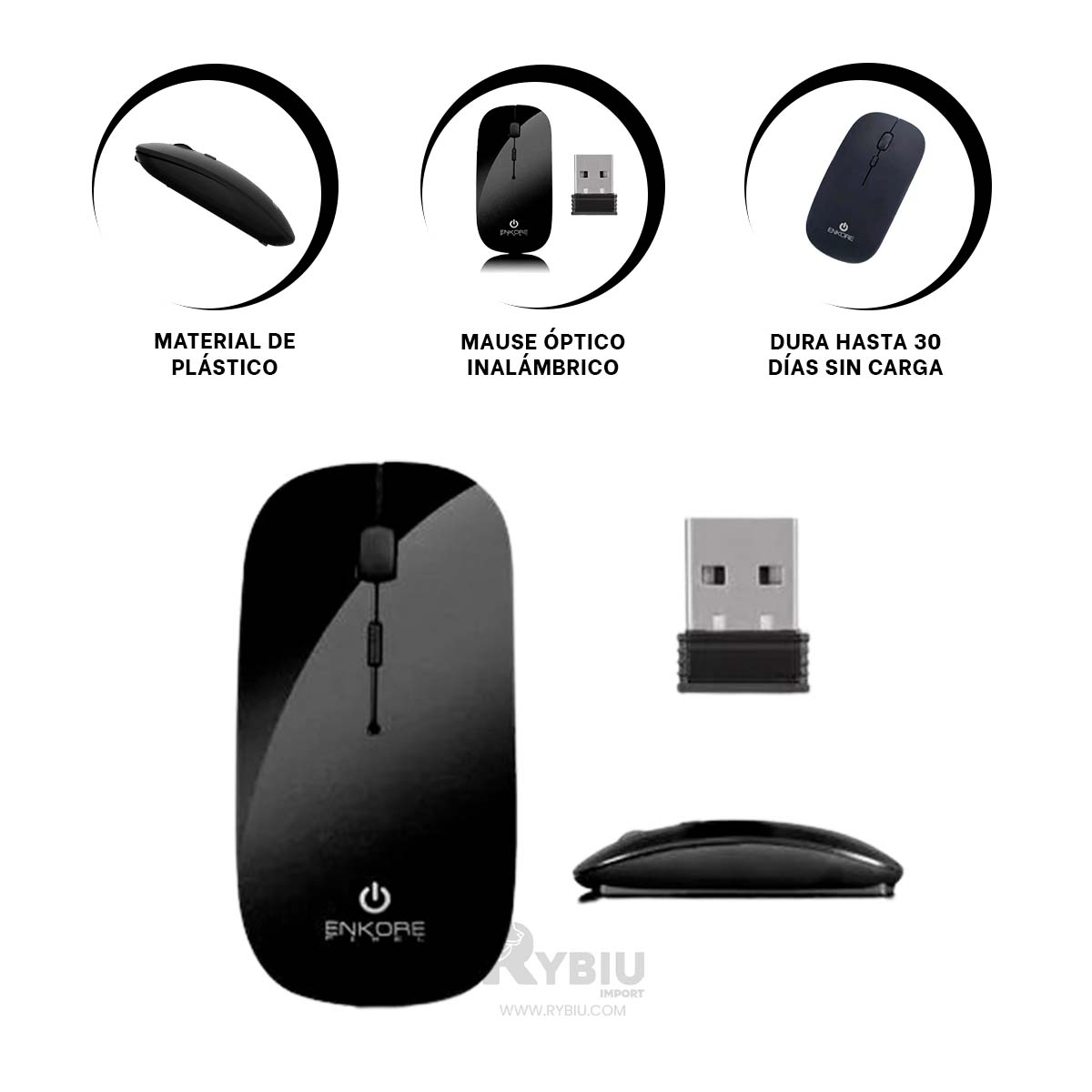 PUNTERO RYBIU ESTILIZADO Y EFICIENTE 108WL NEGRO + GIFT STICKERS - 3