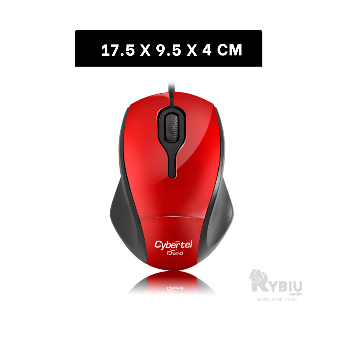 RATÓN RYBIU MODERNO CON BOTONES TONO ROJO + REGALO STICKERS TE31593 - 5