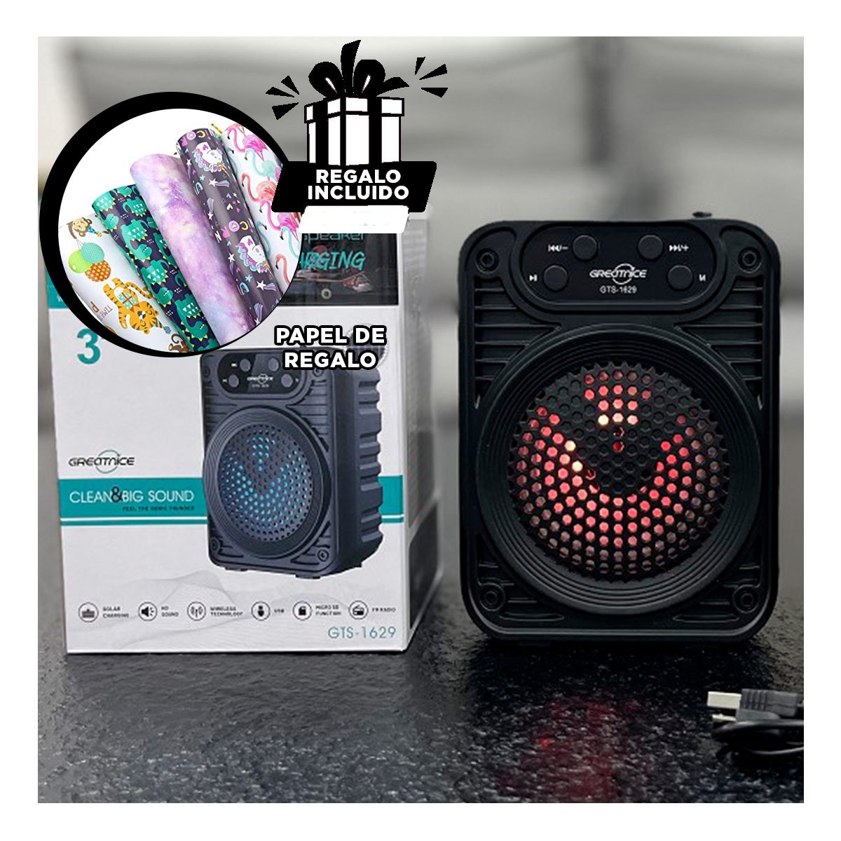PARLANTE RYBIU KTX-1205 BLUETOOTH CON ALTAVOZ FUERTE 6.5 PULG + REGALO STICKERS - 1