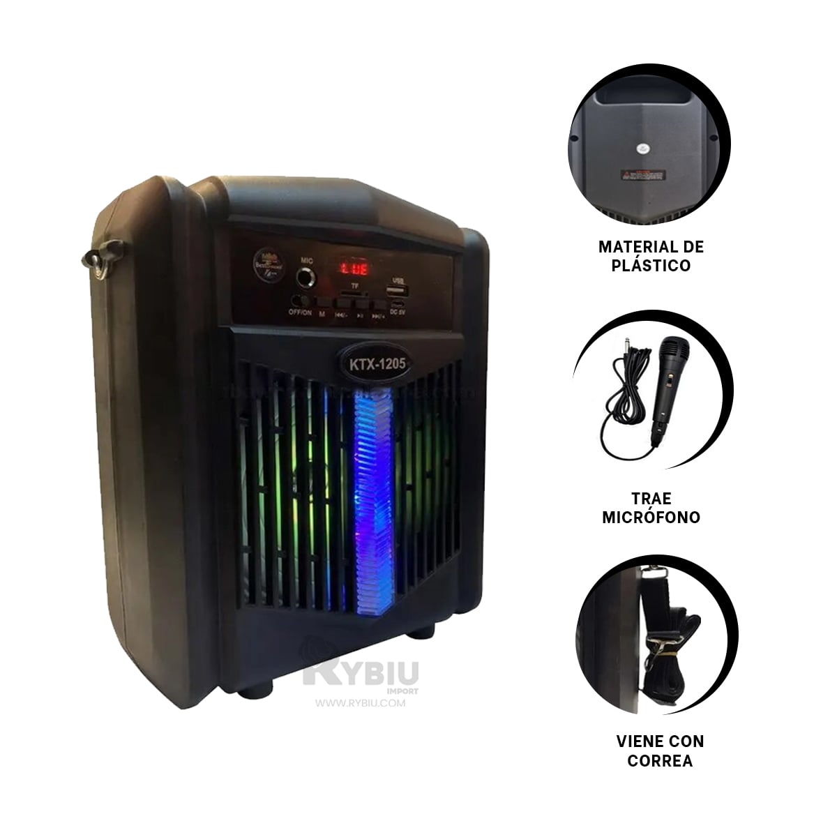 BOCINA RYBIU KTX-1205 BLUETOOTH EN 6.5 PULG LIVING ROOM + REGALO STICKERS - 4