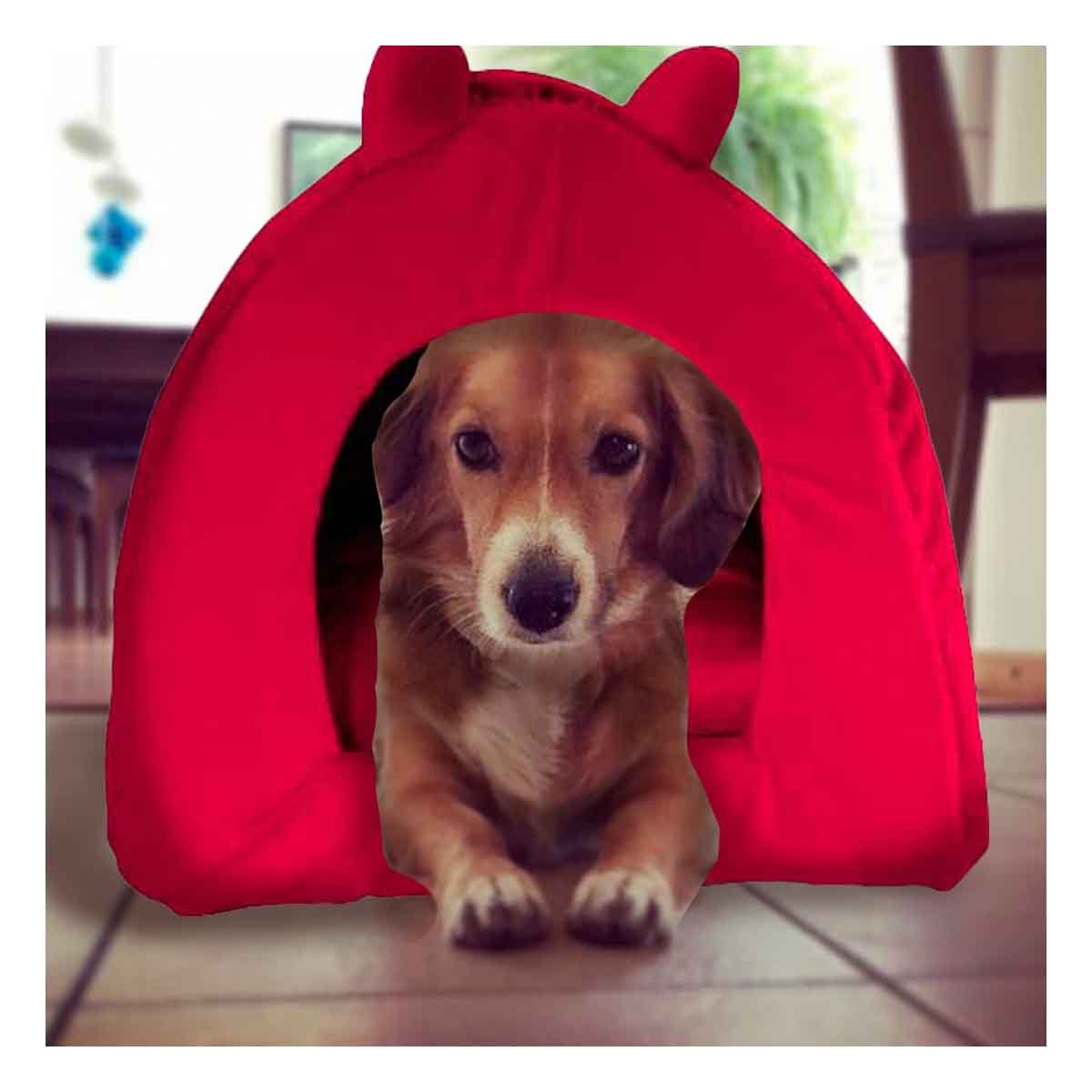 CASITA PERROS GATOS MA29094 APTA CAN SUAVE ROJO RYBIU + LIGAS REGALO - 2