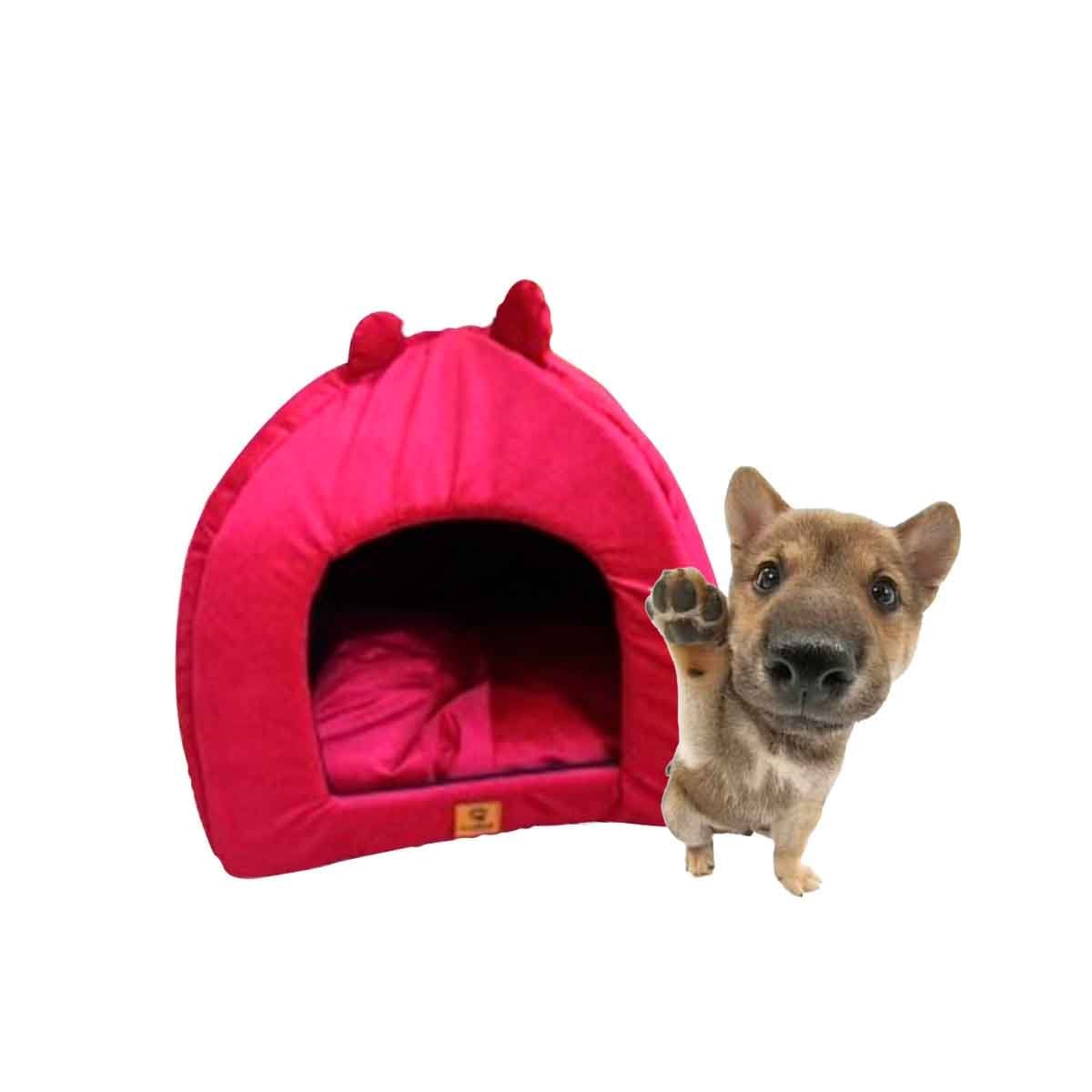 CASITA PERROS GATOS MA29094 APTA CAN SUAVE ROJO RYBIU + LIGAS REGALO - 3