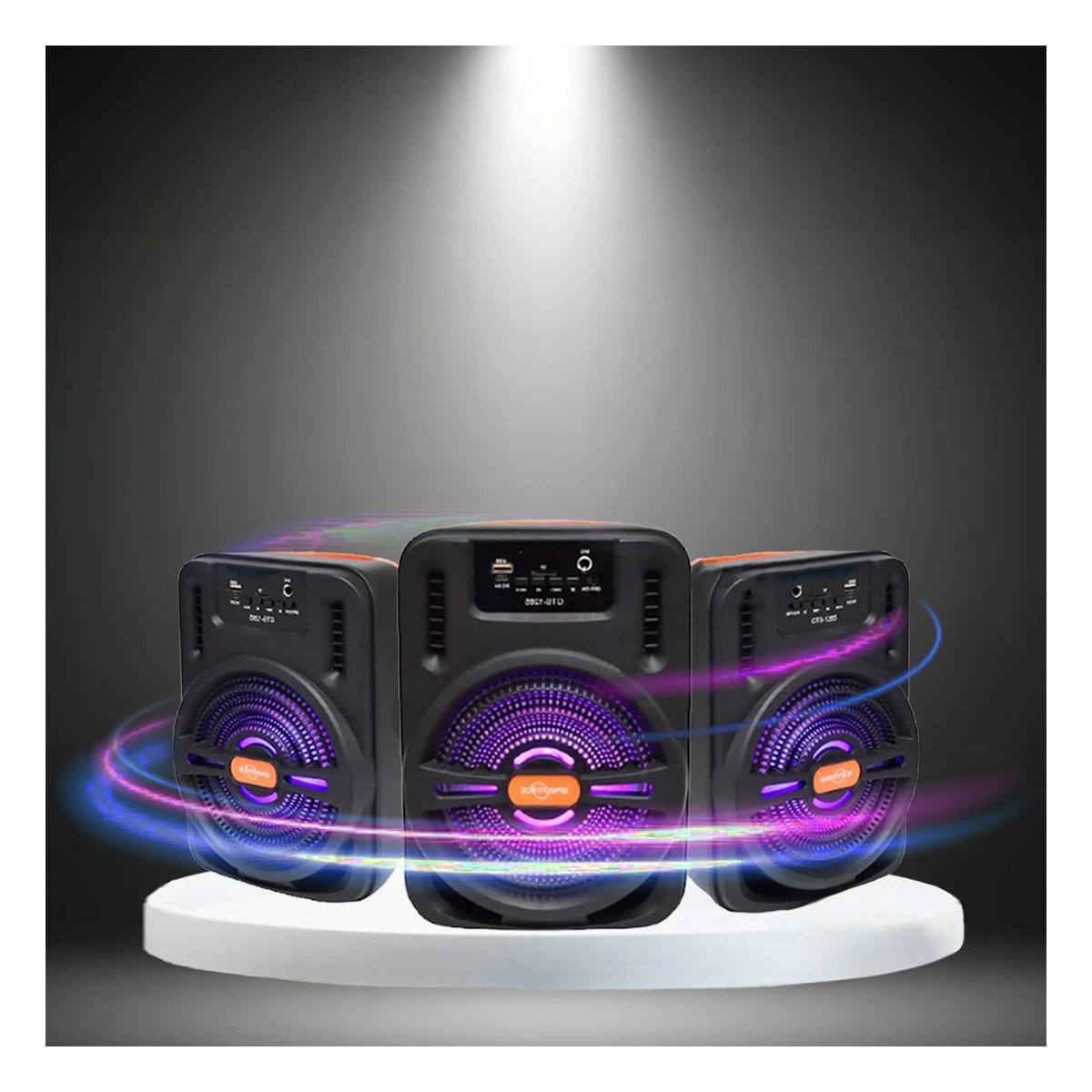 PARLANTE BLUETOOTH RYBIU GTS-1285 SOPORTE CELULAR PLASTICO NEGRO - 2