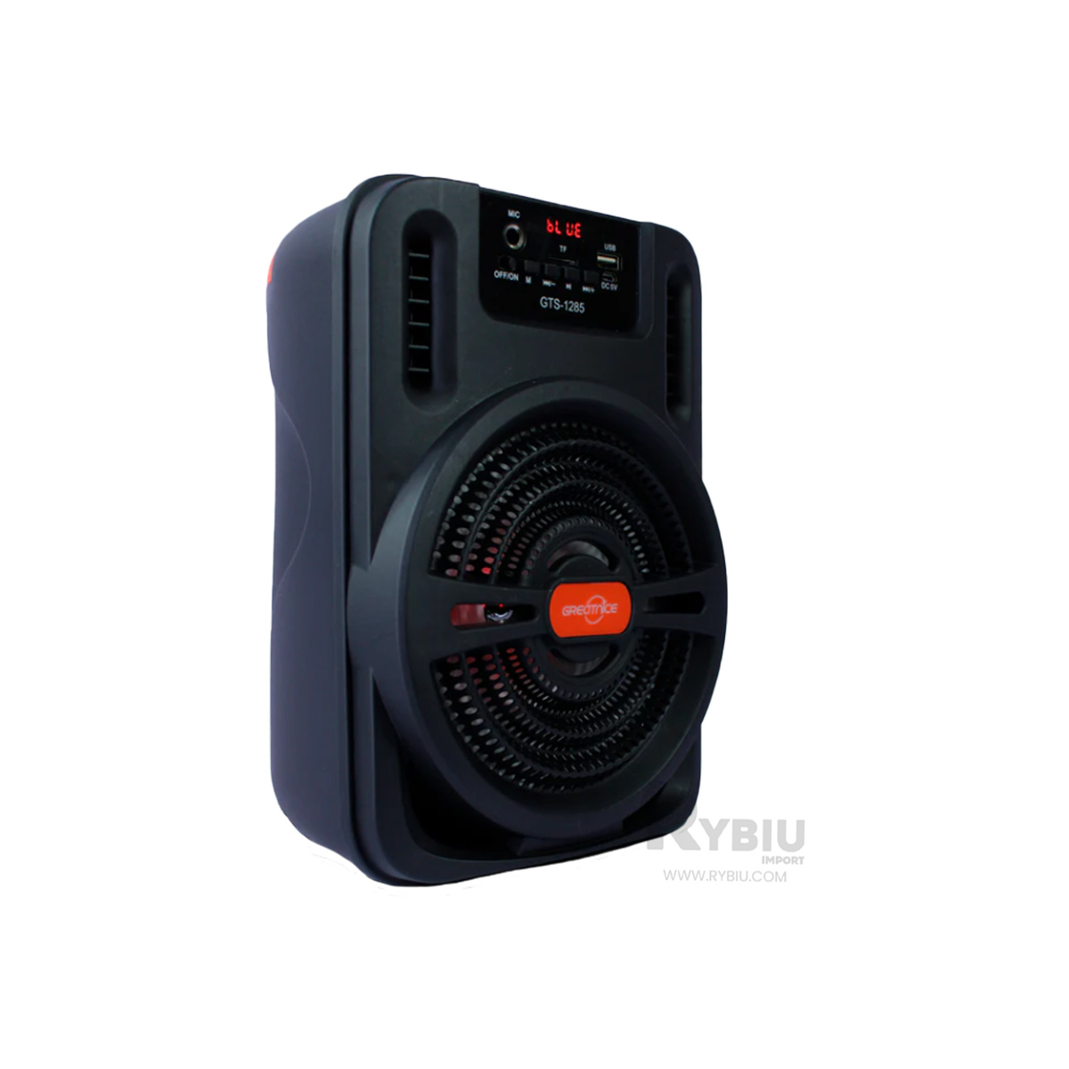 PARLANTE BLUETOOTH RYBIU GTS-1285 PLASTICO TONO NEGRO + PAPEL REGALO - 2