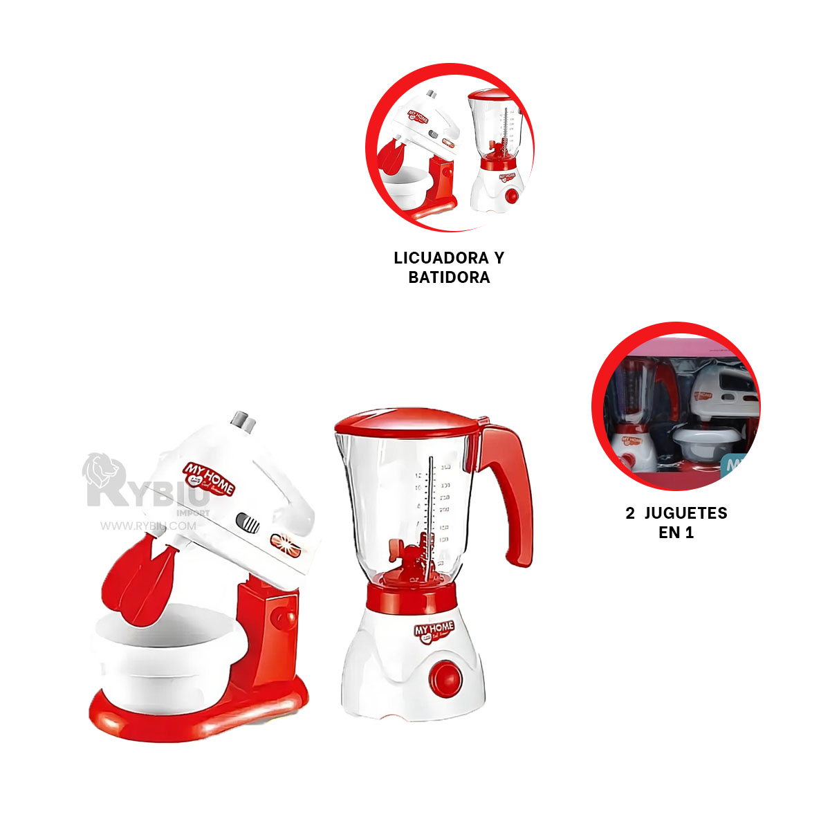 KIT DE BATIDORA Y LICUADORA EN TONO ROJO Y+LIGAS DE REGALO - 2