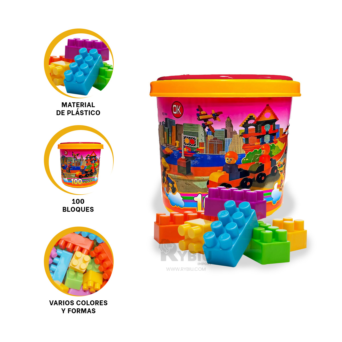 BALDE CON BLOQUES ARMABLES EN MULTICOLOR Y+GIFT STICKERS - 3