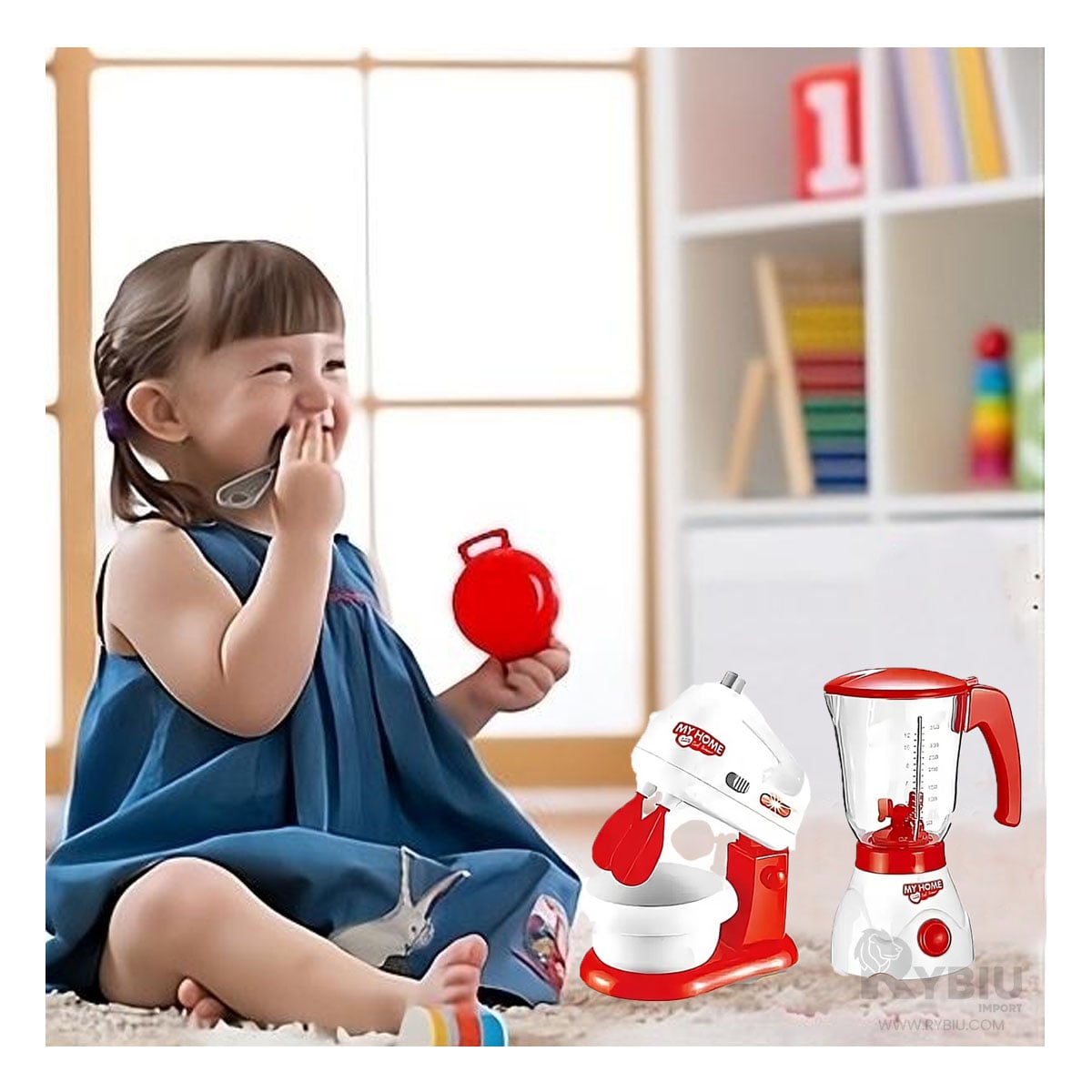 SET DE LICUADORA Y BATIDORA NIÑAS ROJO Y+REGALO STICKERS - 4