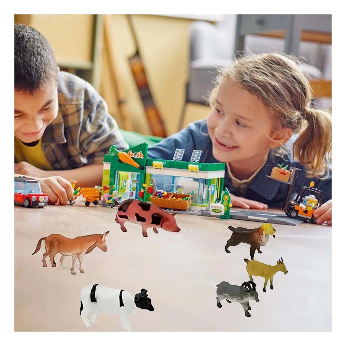 ANIMALES CLASICOS DE GRANJA DOMESTICO EN BOLSA PARA JUEGO CREATIVO YLIGAS REGALO - 2