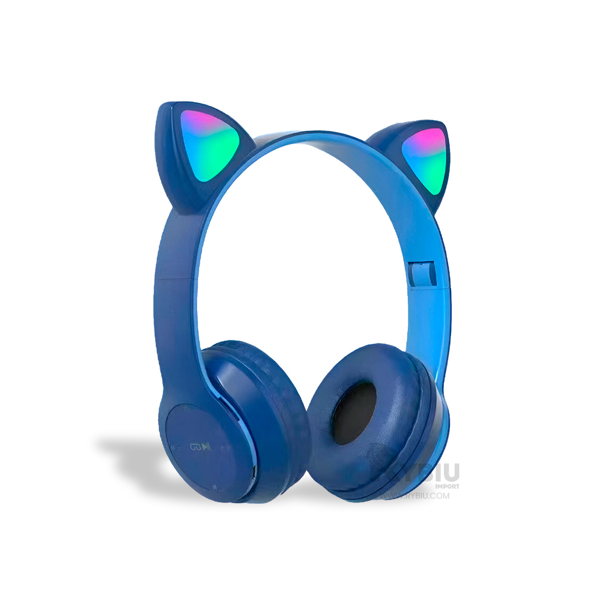 AURICULARES RYBIU INALÁMBRICO MOL2 BLUETOOTH LUMINOSOS EN COLOR AZUL + ENVOLTORIO REGALO - 1