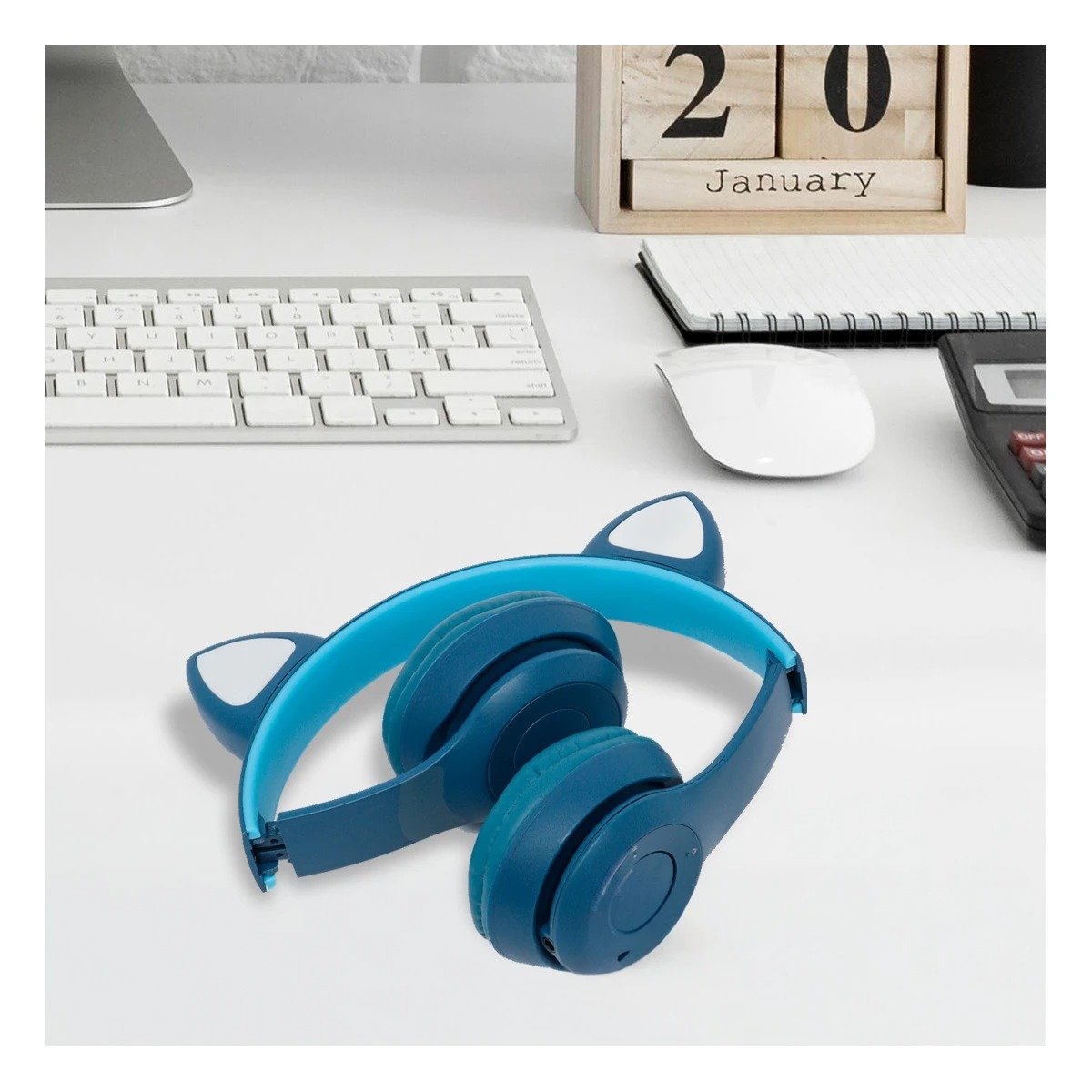 OREJERAS RYBIU INALÁMBRICO MOL2 BLUETOOTH FUNCIONAL CON BUEN SONIDO AZUL + LIGAS REGALO - 2