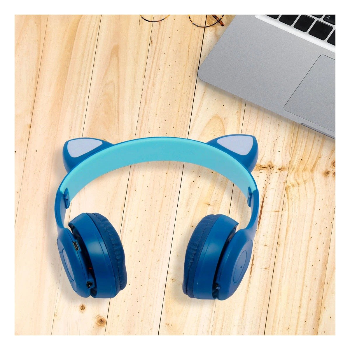 OREJERAS RYBIU INALÁMBRICO MOL2 BLUETOOTH FUNCIONAL CON BUEN SONIDO AZUL + LIGAS REGALO - 4