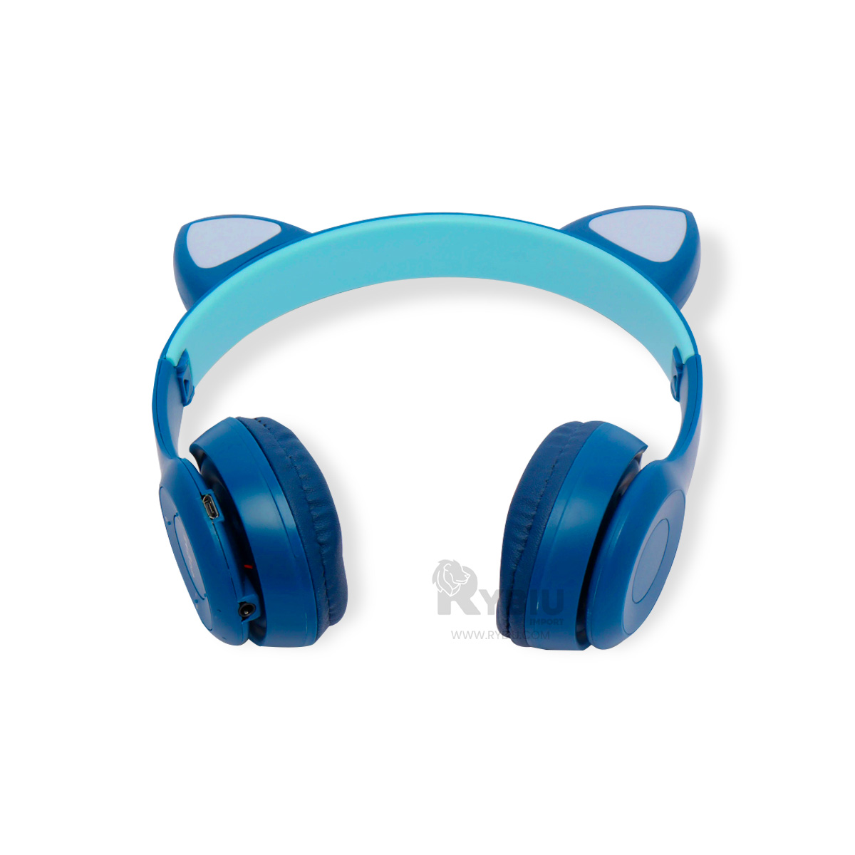 AURICULARES RYBIU INALÁMBRICO MOL2 BLUETOOTH CON ESTILO CAT TONALIDAD AZUL + GIFT STICKERS - 2