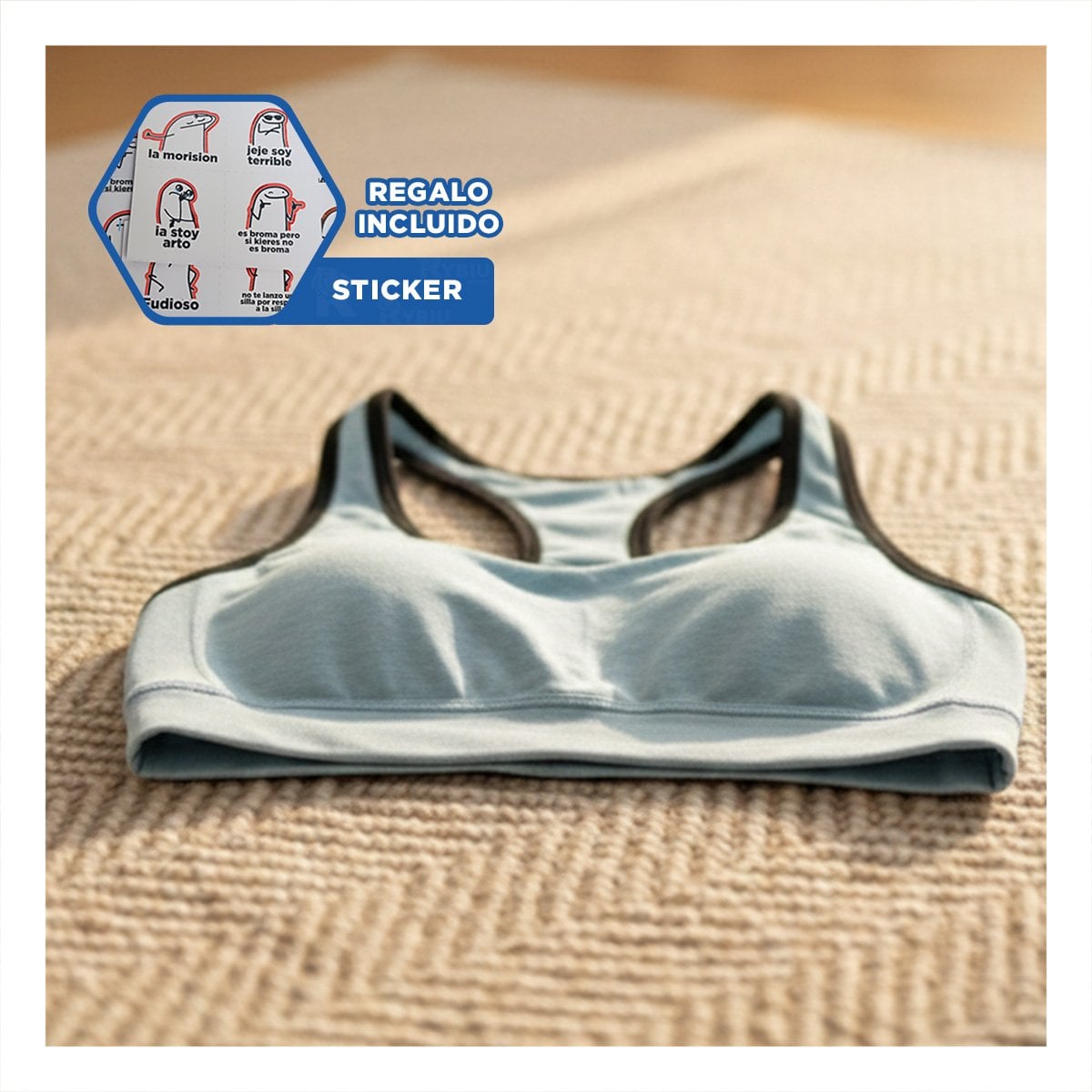 TOP MUJER RYBIU DE33248013 CELESTE TRANSPIRABLE RUTINAS + REGALO STICKERS - 1